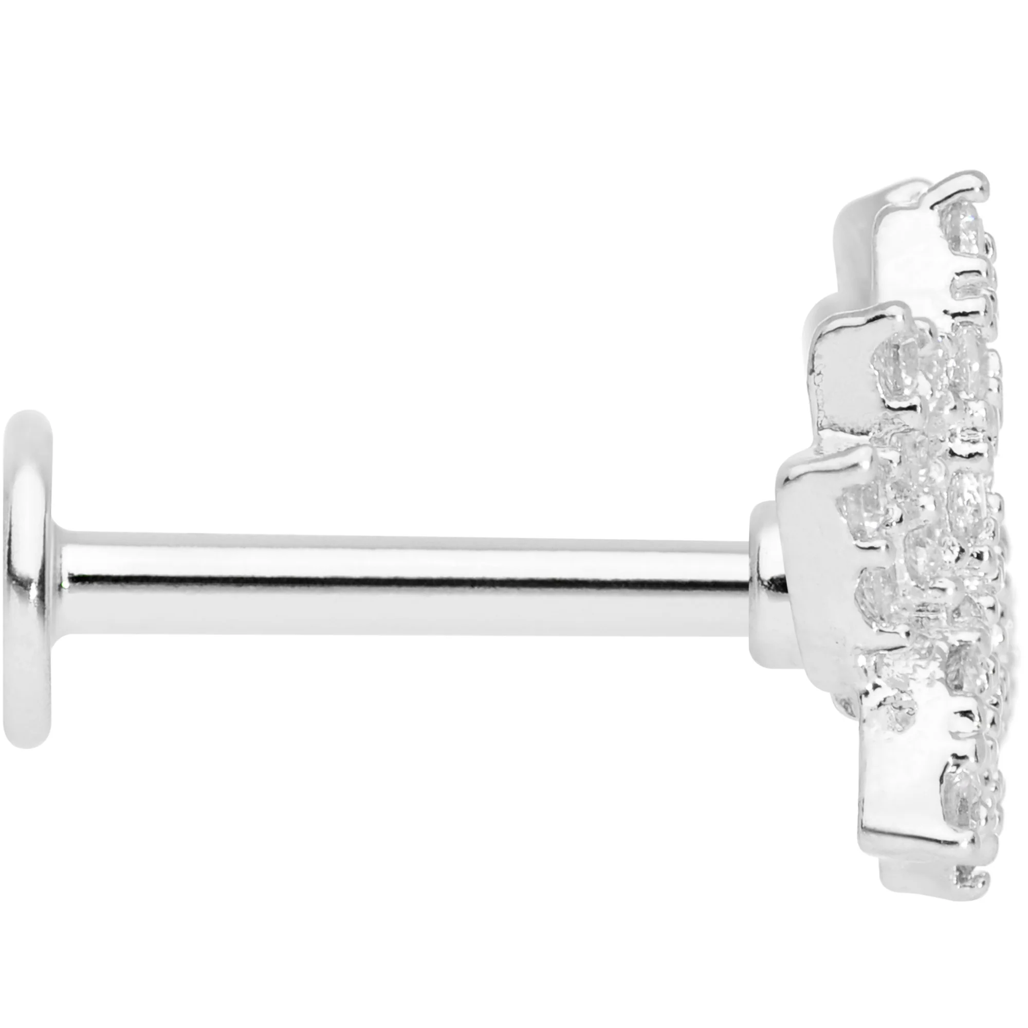 16G 5/16 Clear CZ Gem Lotus Flower Labret Monroe Tragus - Image 3