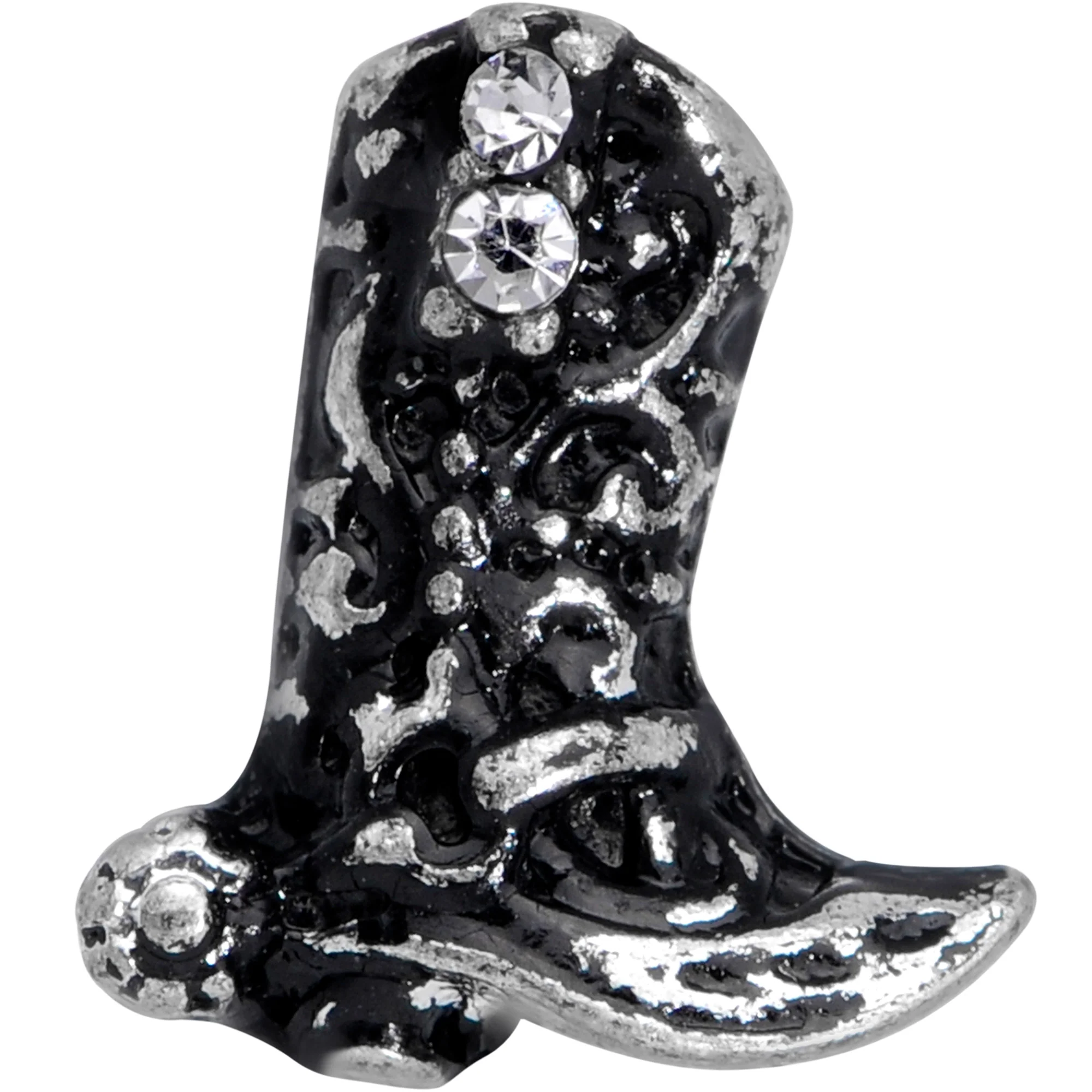 16G 5/16 Clear Gem Cowboy Boot Labret Monroe Tragus - Image 2