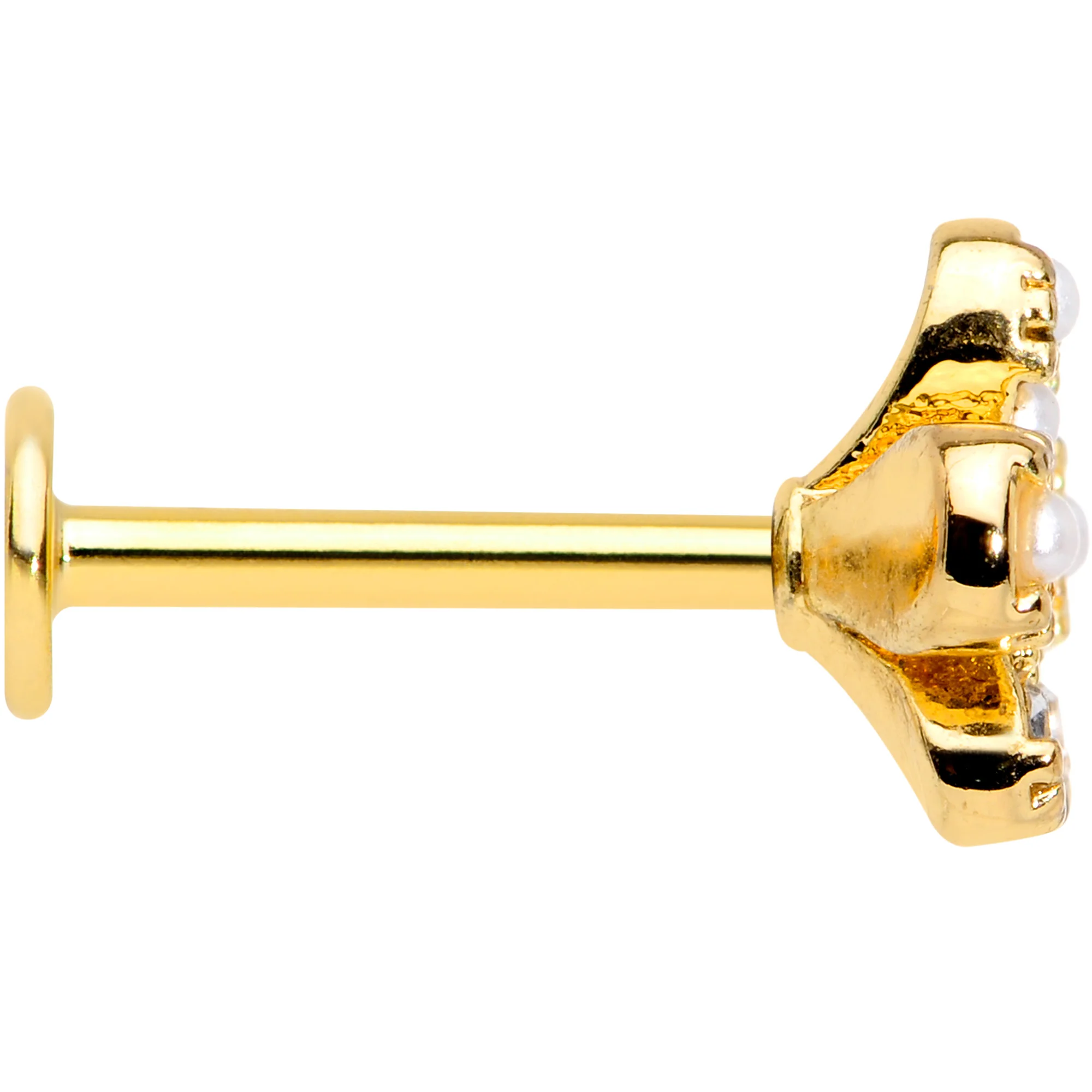 16G 5/16 Clear Gem Gold Tone Stylish Splat Labret Monroe Tragus - Image 3