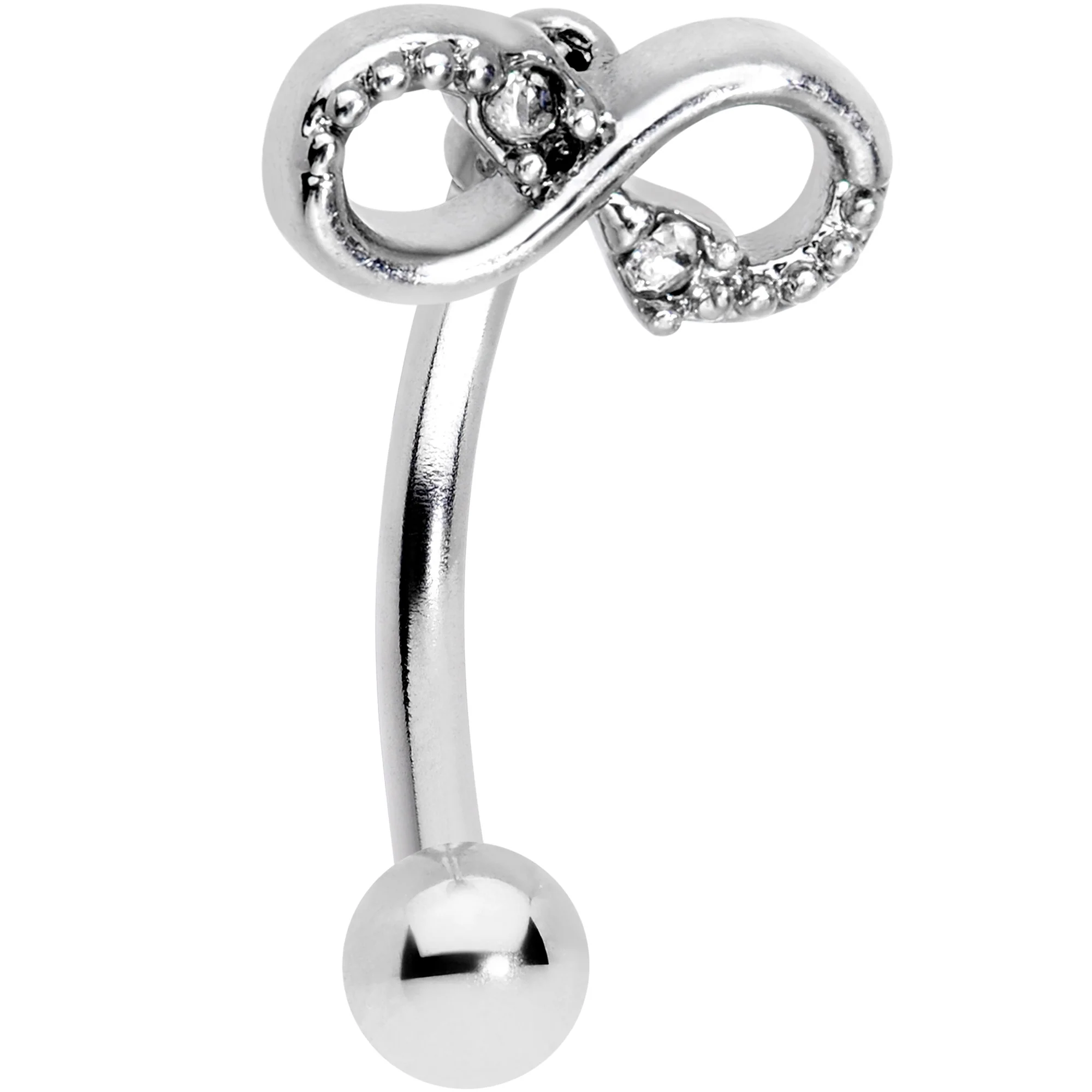 16G 5/16 Clear Gem Infinity Curved Eyebrow Ring