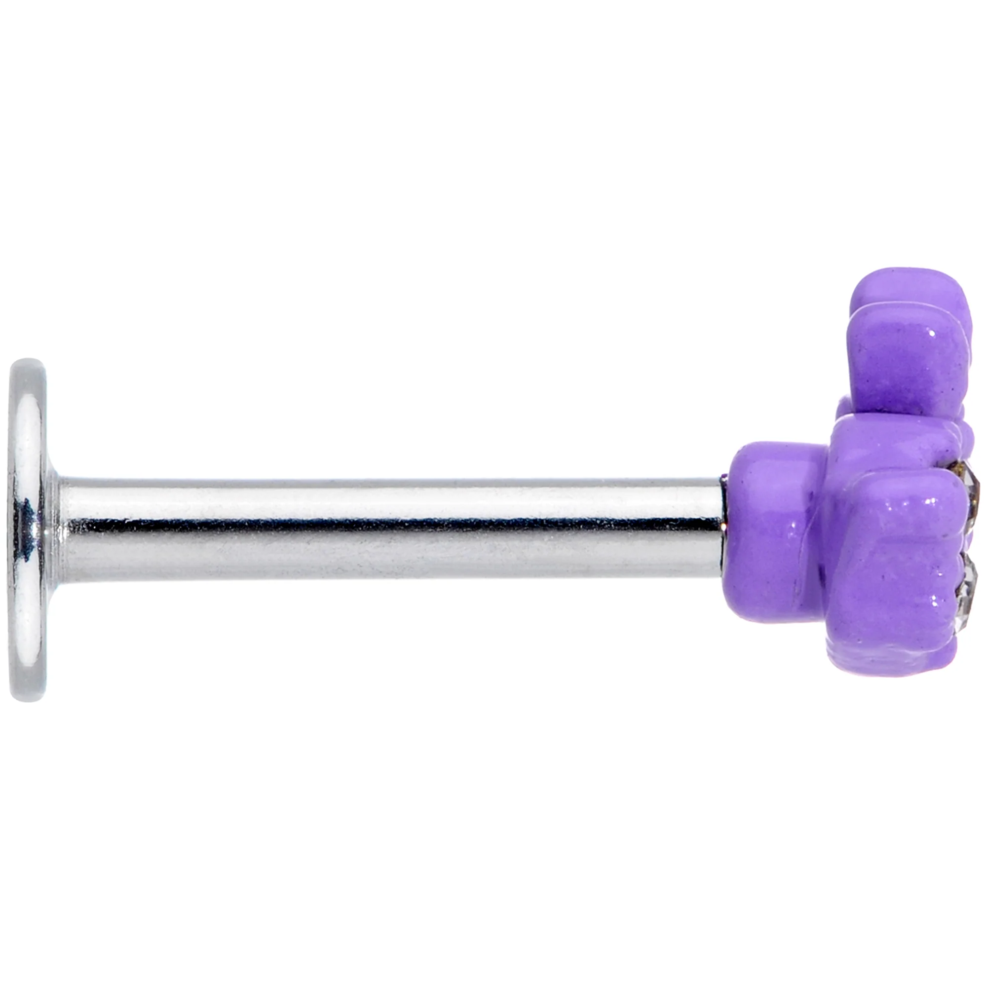 16G 5/16 Clear Gem Purple Easter Bunny Labret Monroe Tragus - Image 4