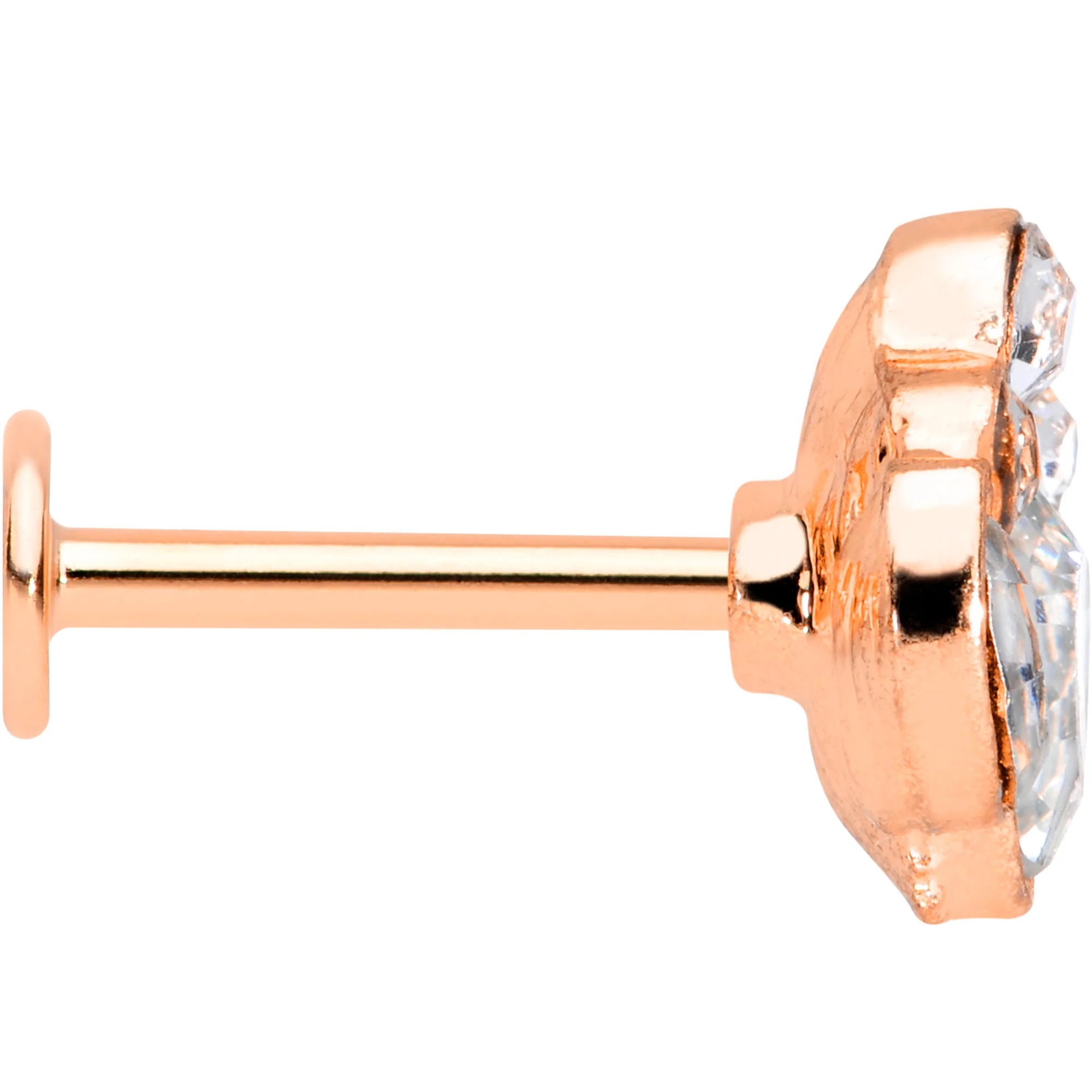 16G 5/16 Clear Gem Rose Gold Tone Cluster Labret Monroe Tragus - Image 3