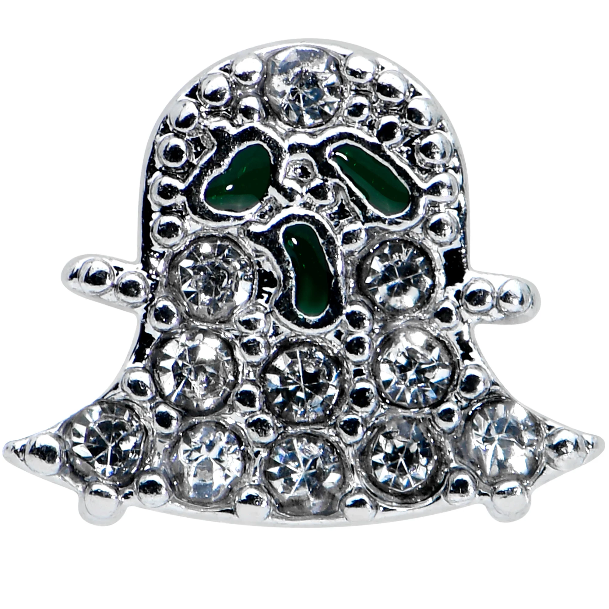 16G 5/16 Clear Gem Scary Ghost Halloween Labret Monroe Tragus - Image 2