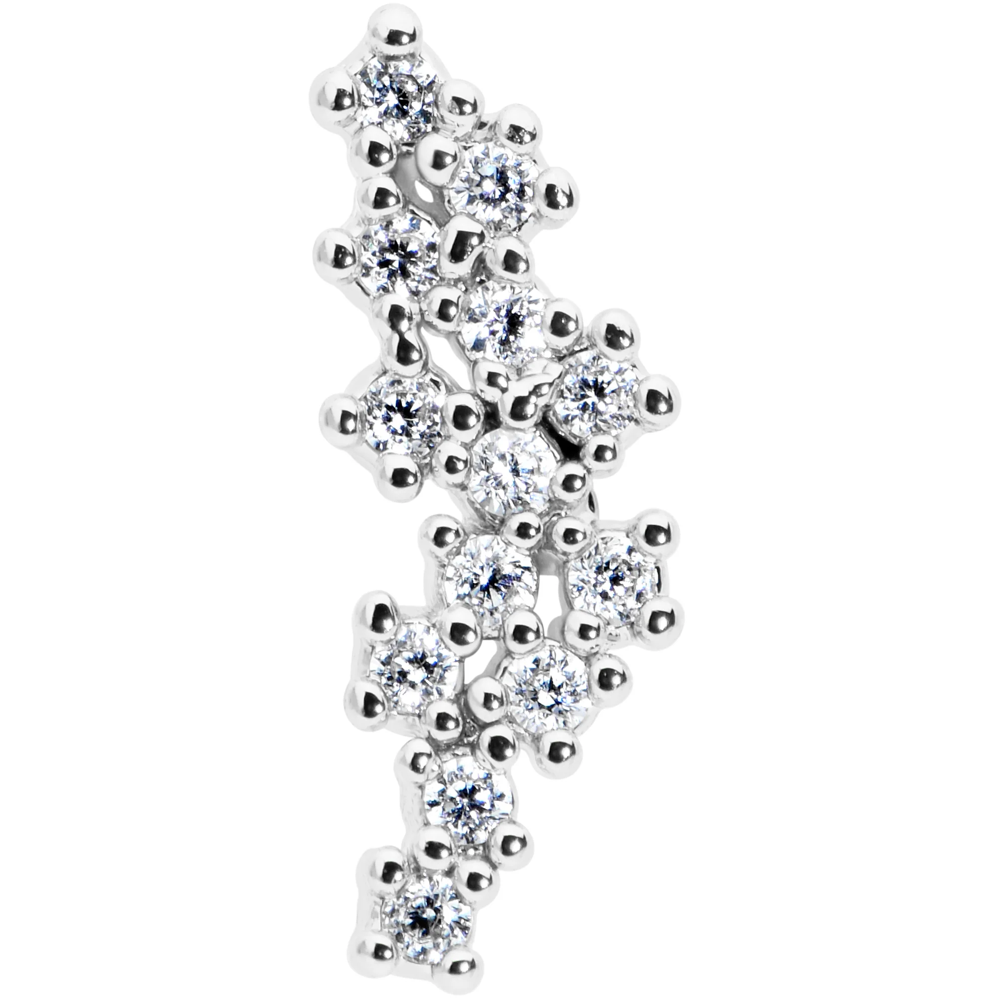 16G 5/16 CZ Gem Texture Arc Internal Thread Labret Monroe Tragus - Image 2