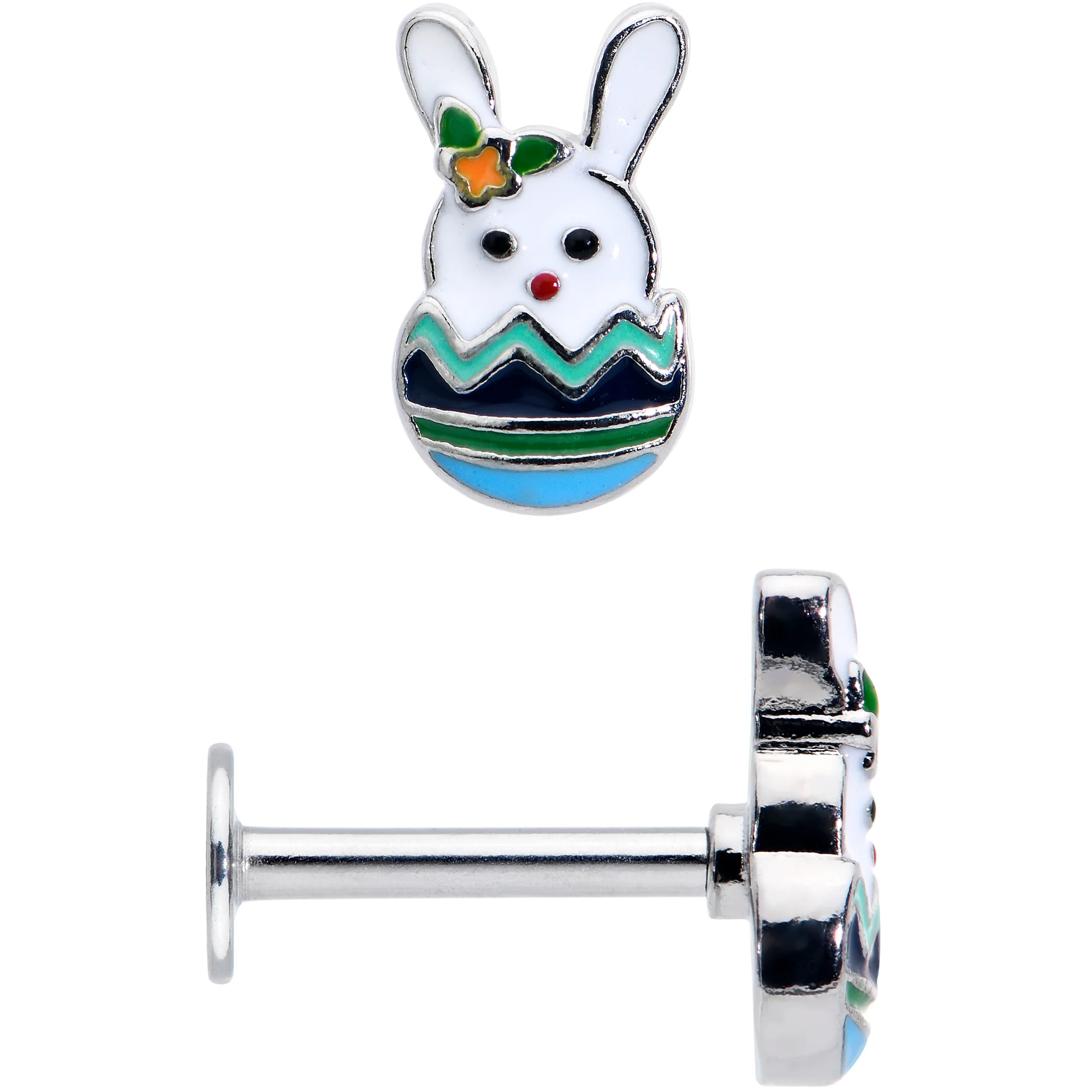 16G 5/16 Easter Egg Bunny Labret Monroe Tragus - Image 2