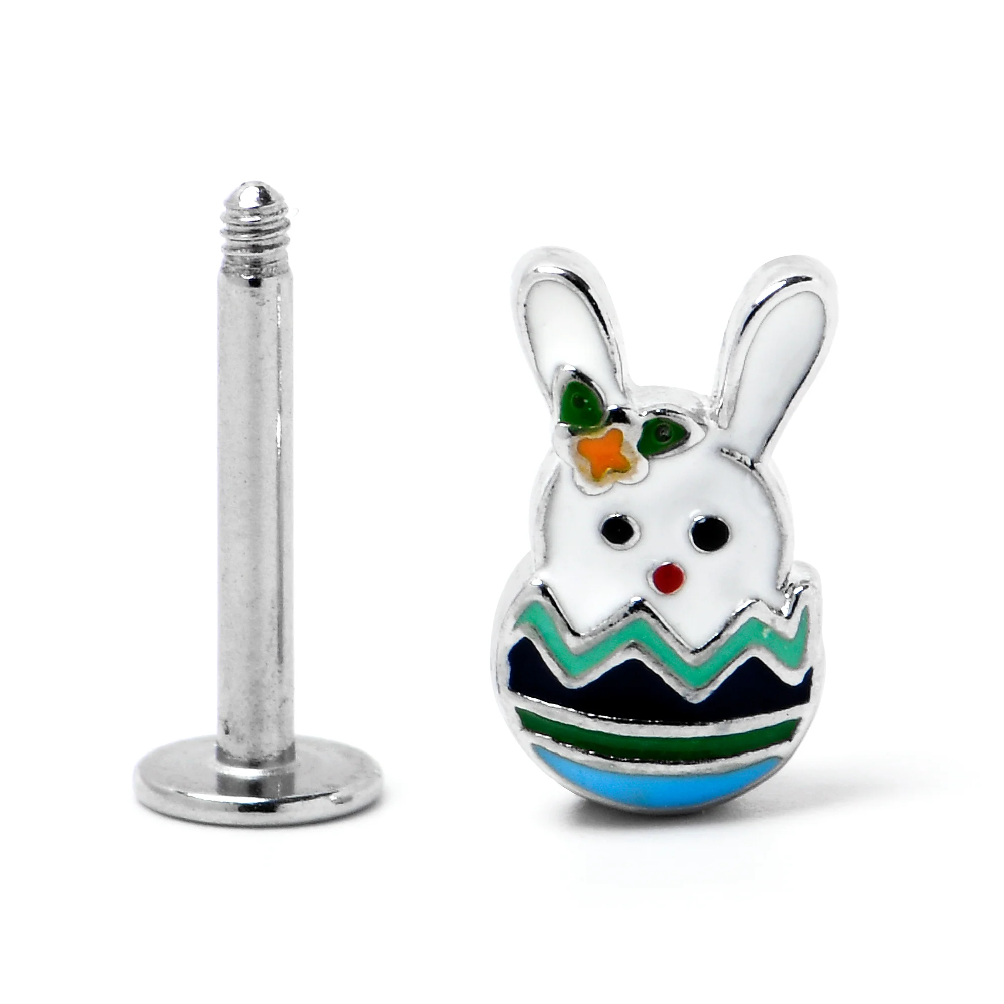 16G 5/16 Easter Egg Bunny Labret Monroe Tragus - Image 4