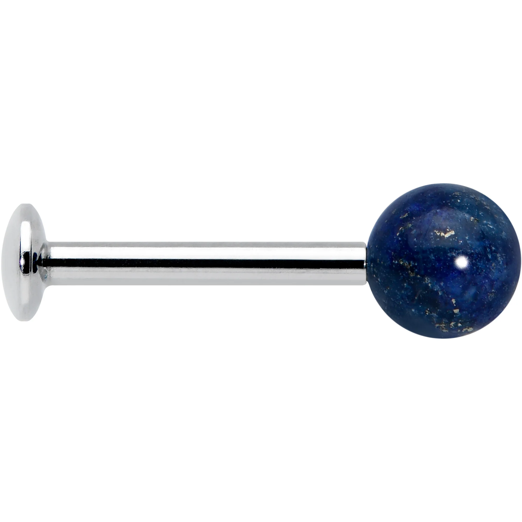 16G 5/16 Elegant Blue Agate Internally Threaded Labret Tragus - Image 3