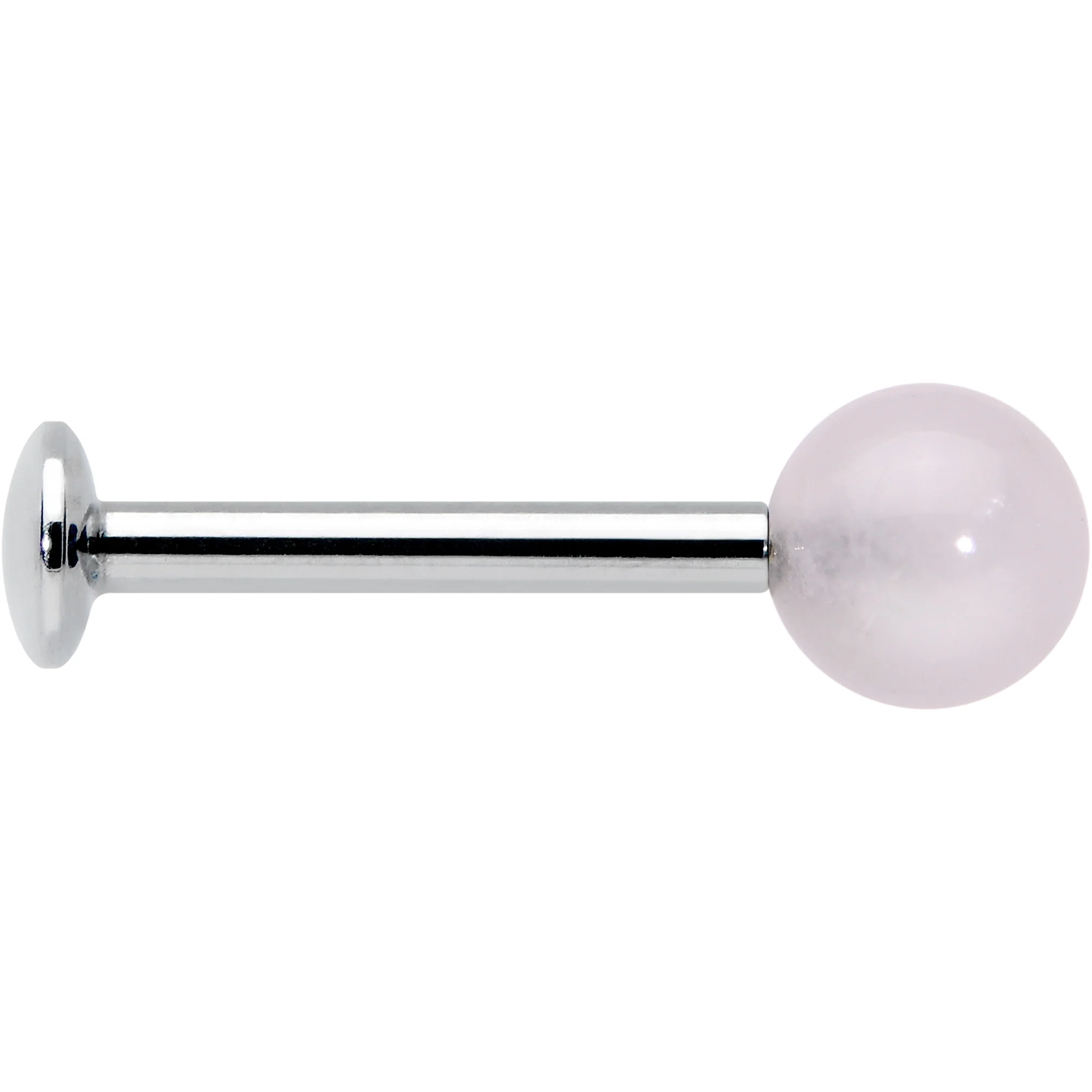 16G 5/16 Elegant Pink Rose Quartz Internal Threaded Labret Tragus - Image 3