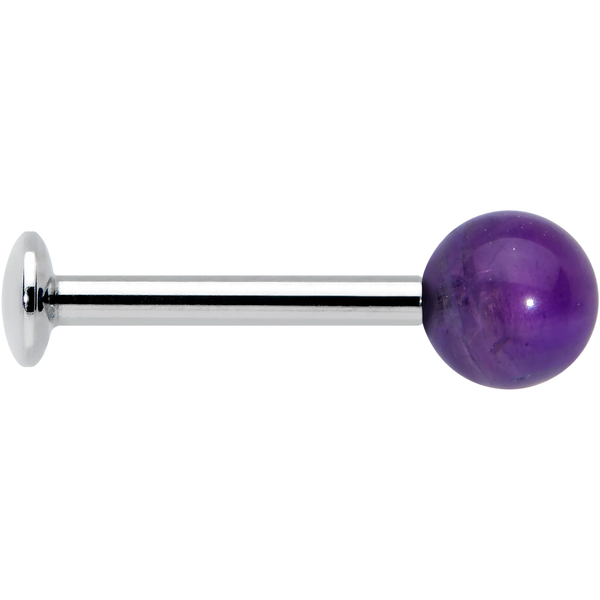 16G 5/16 Elegant Purple Amethyst Internal Threaded Labret Tragus - Image 3