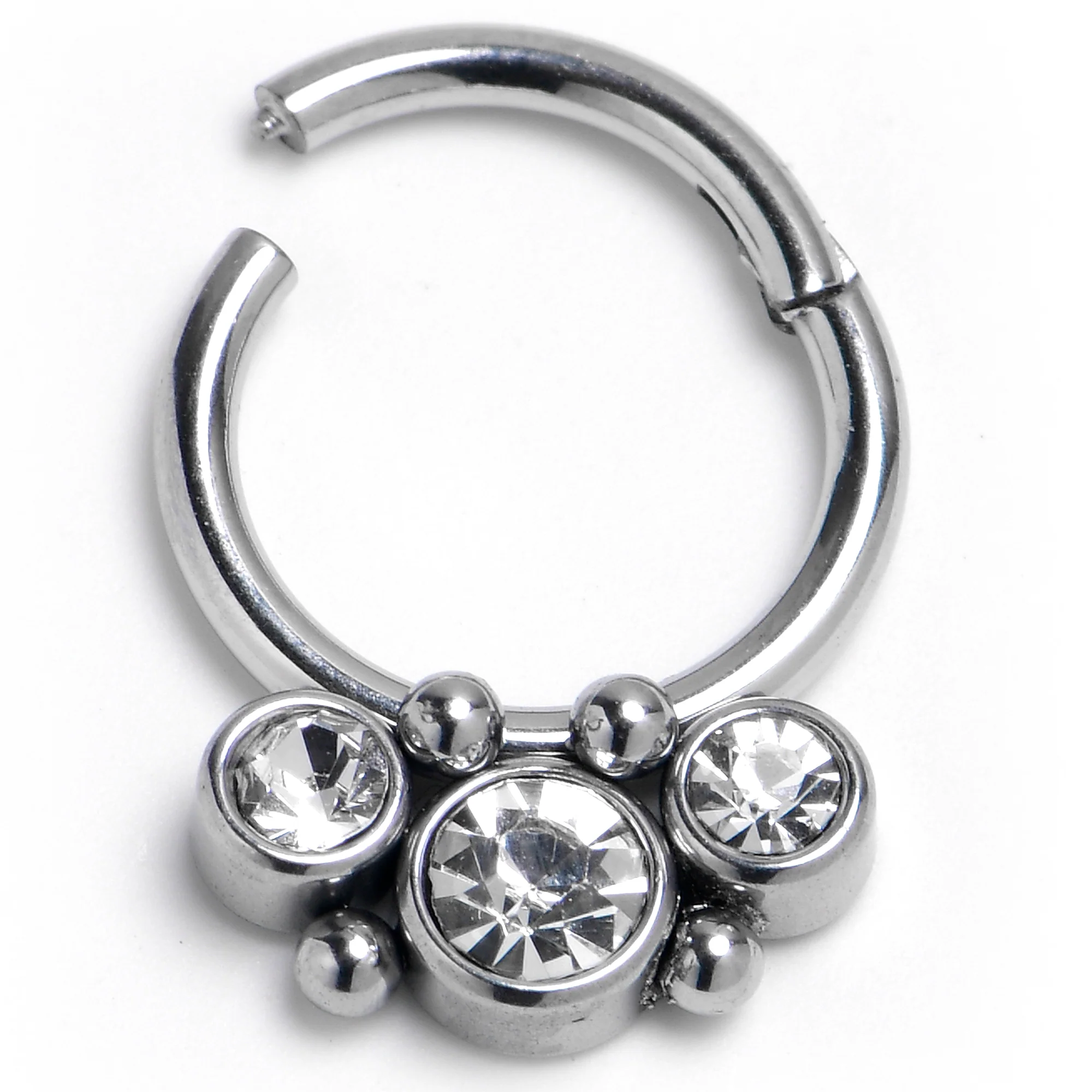 16G 5/16 Front Facing CZ Precision Hinge Closure Segment Ring
