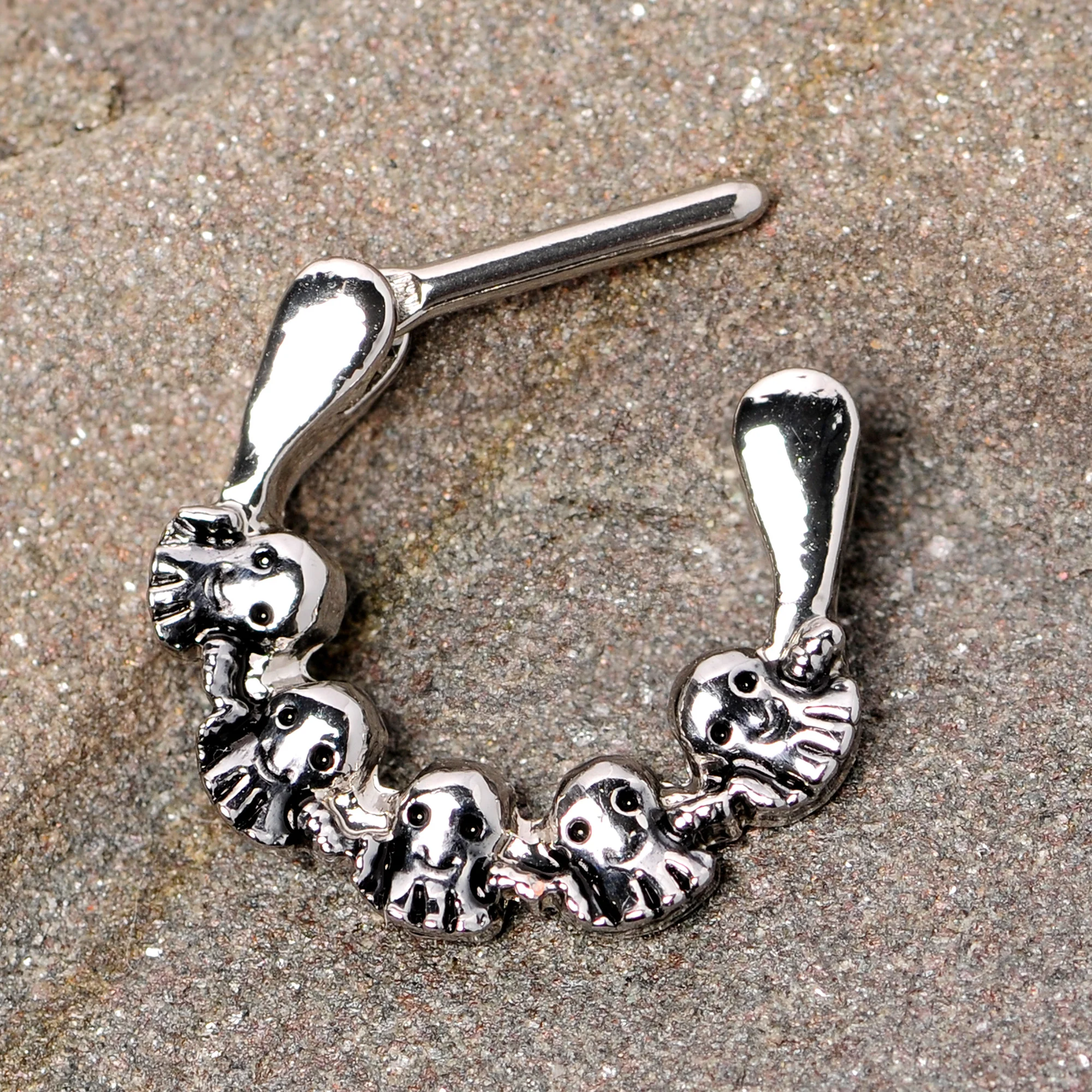 16G 5/16 Gathering of Ghosts Halloween Septum Clicker - Image 4
