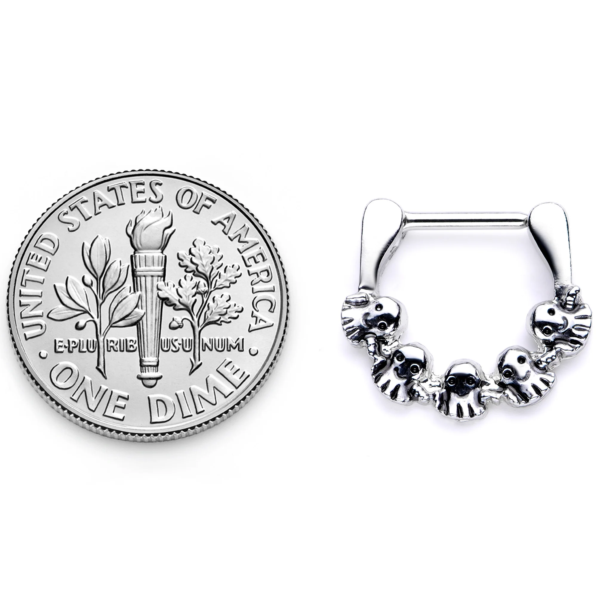 16G 5/16 Gathering of Ghosts Halloween Septum Clicker - Image 6