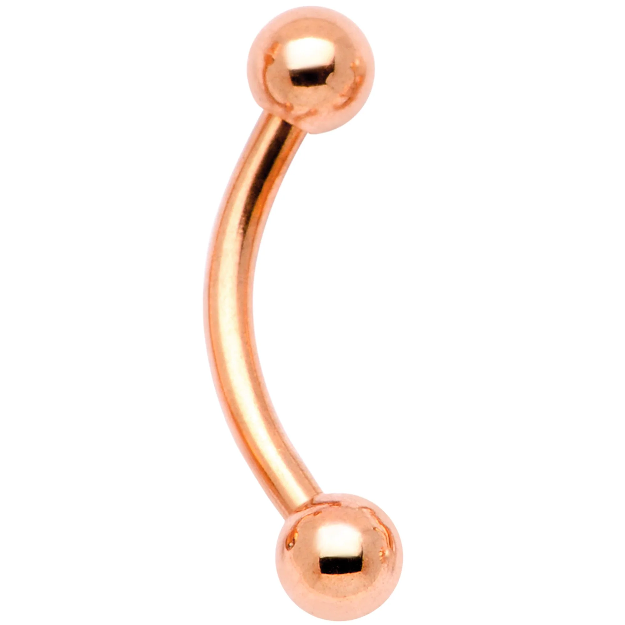 16G 5/16 Gem Rose Gold Tone Curved Eyebrow Daith Rook Set of 4 - Image 3