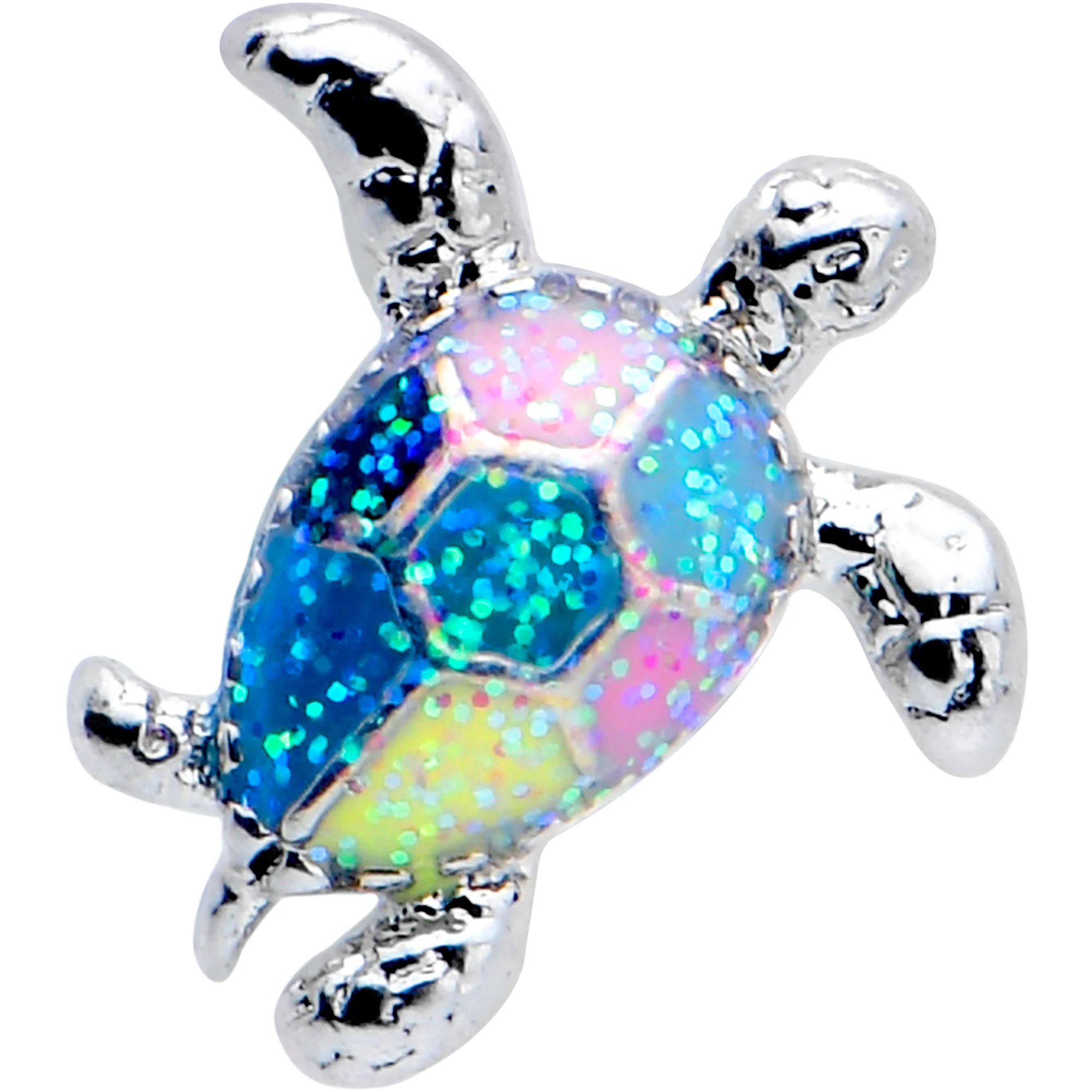 16G 5/16 Glitter Turtle Labret Monroe Tragus - Image 3