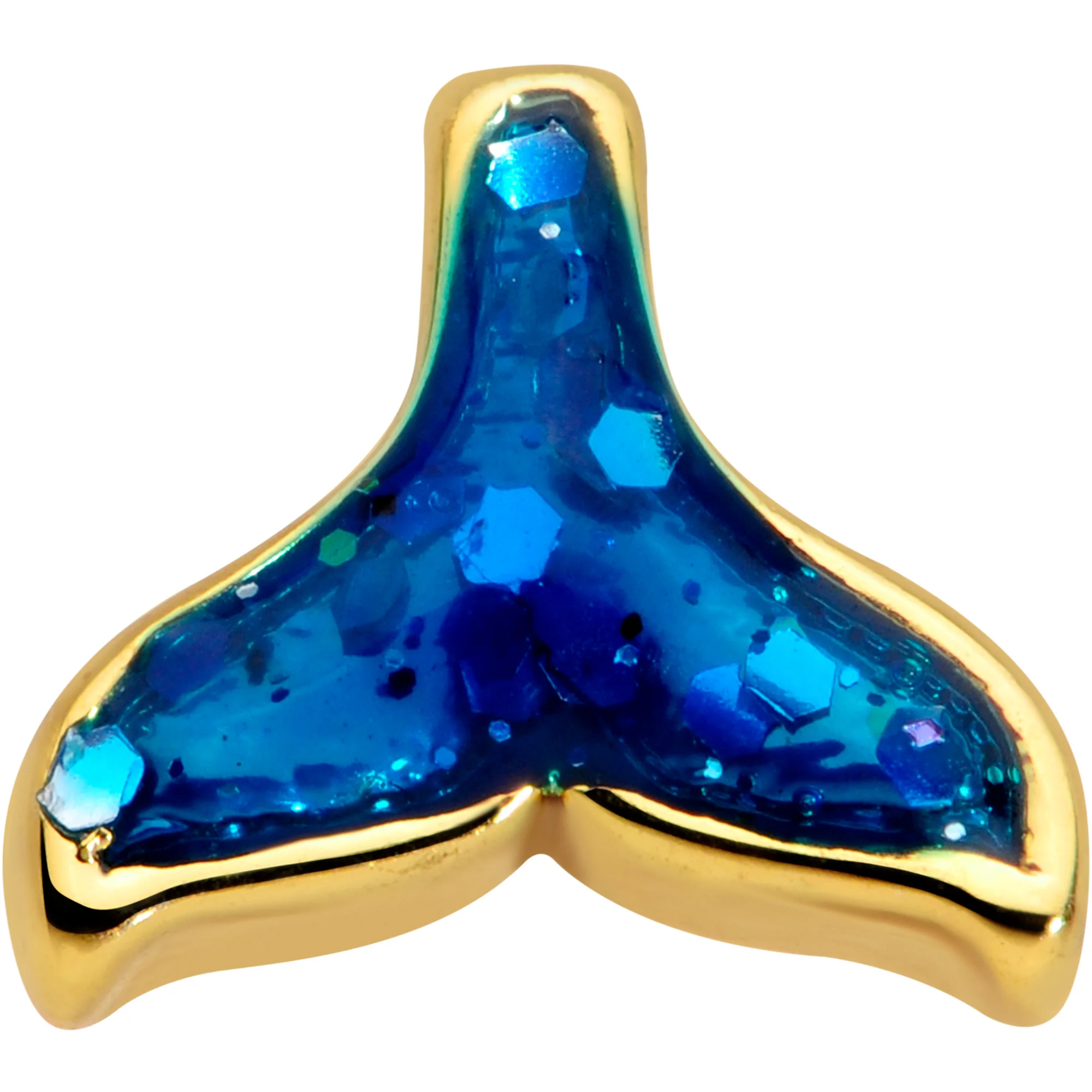 16G 5/16 Gold Tone Iridescent Mermaid Tail Labret Monroe Tragus - Image 2