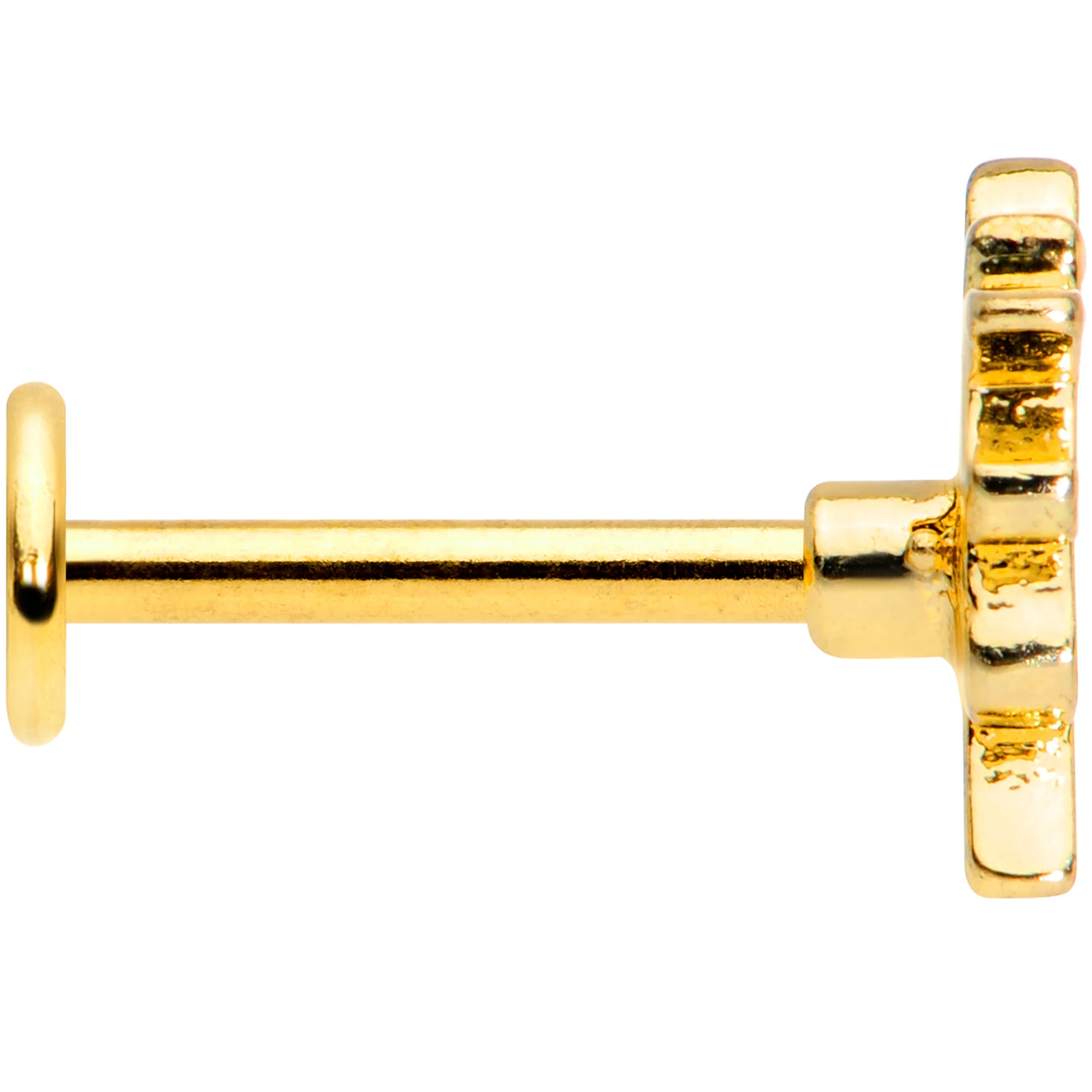 16G 5/16 Gold Tone Rainbow Unicorn Labret Monroe Tragus - Image 3