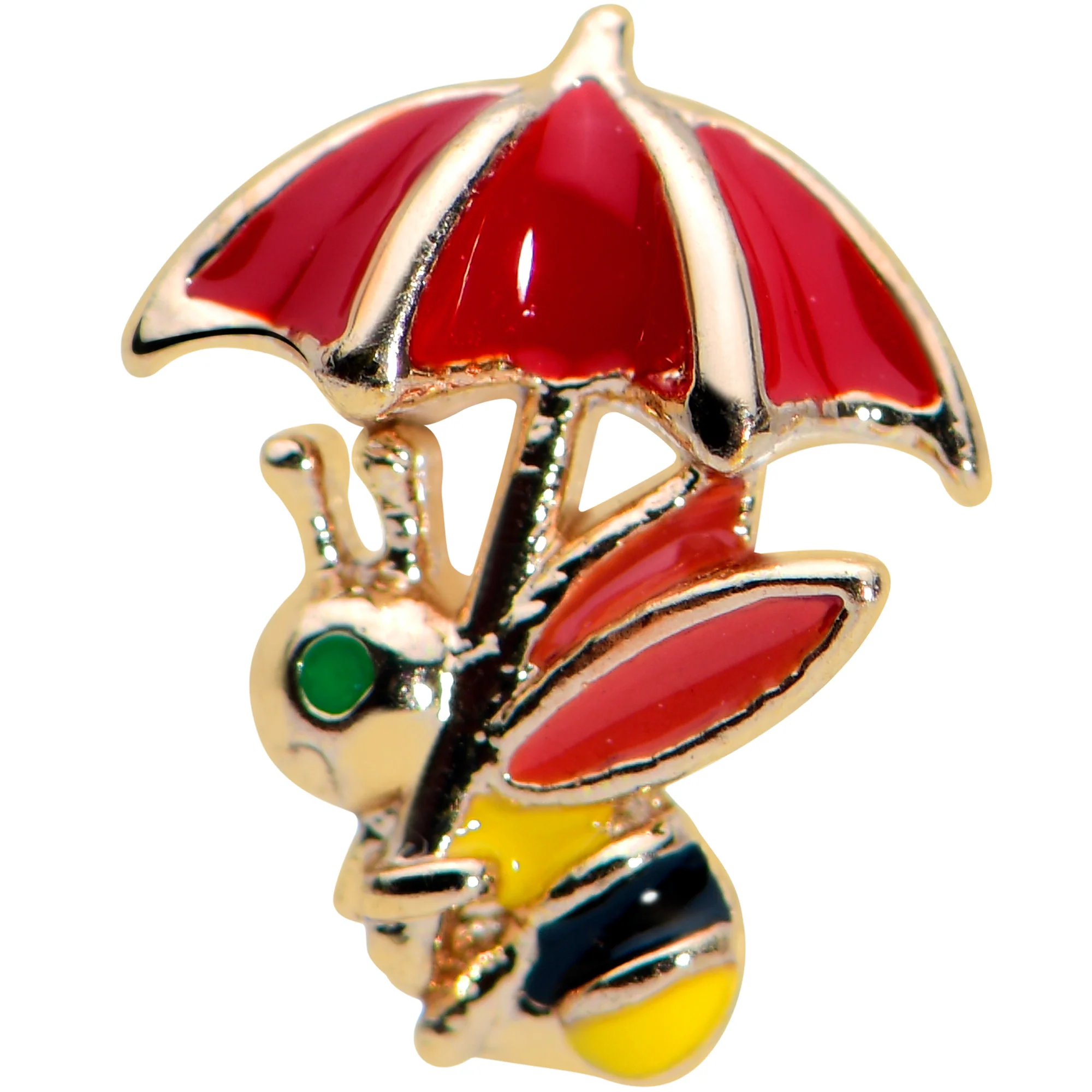 16G 5/16 Gold Tone Rainy Day Umbrella Bee Labret Monroe Tragus - Image 2