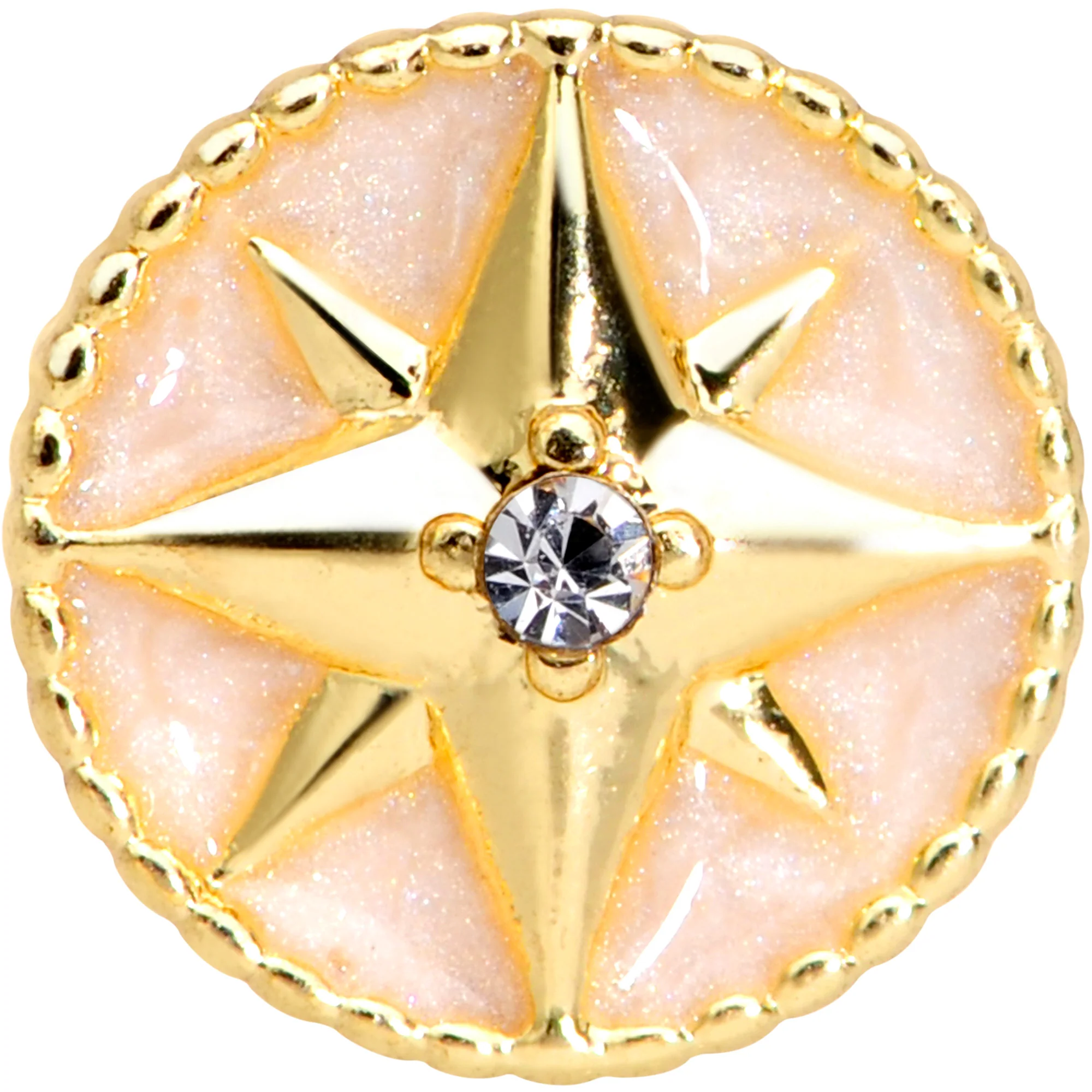 16G 5/16 Gold Tone Sailors Compass Labret Monroe Tragus - Image 2