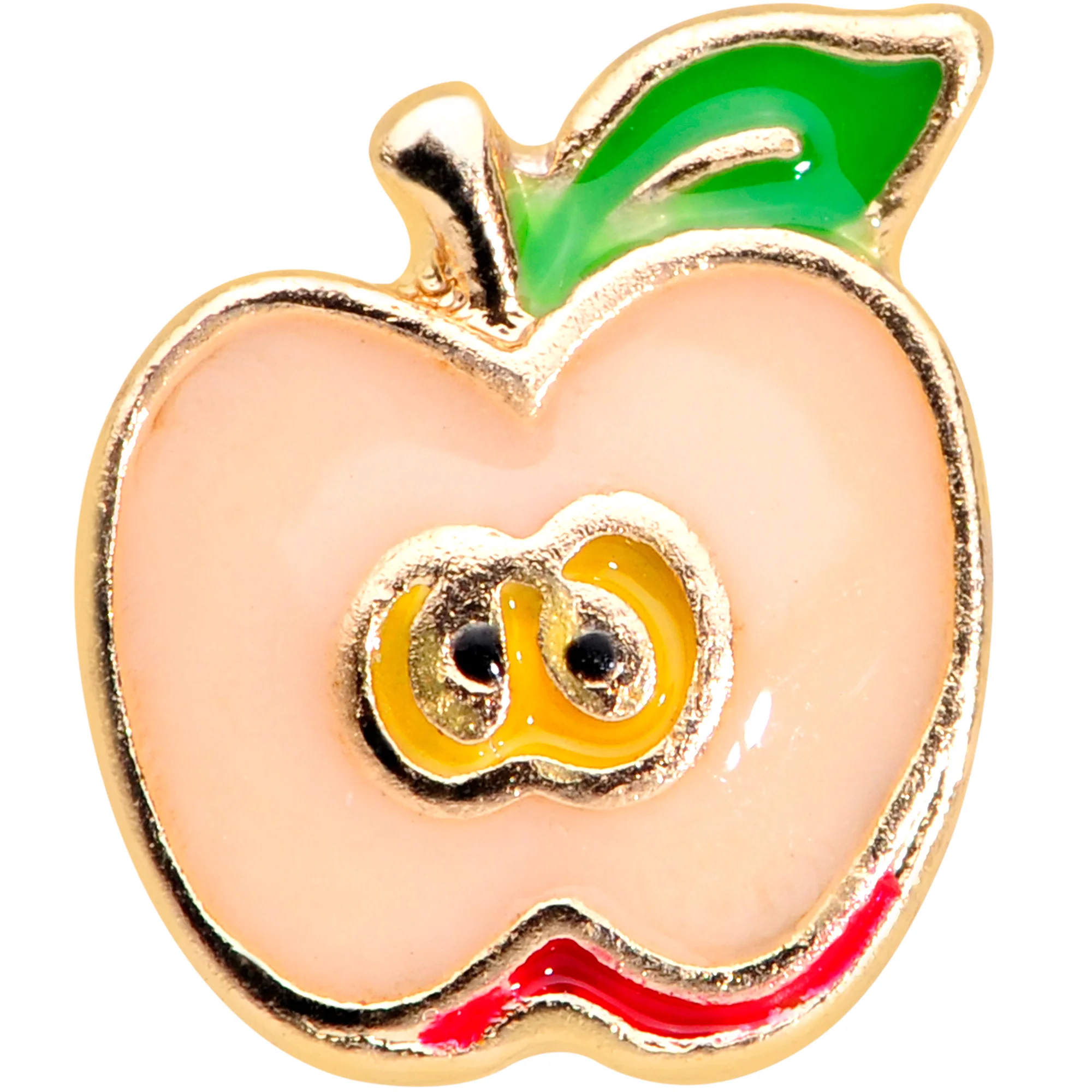 16G 5/16 Gold Tone Sweet Apple Labret Monroe Tragus - Image 2