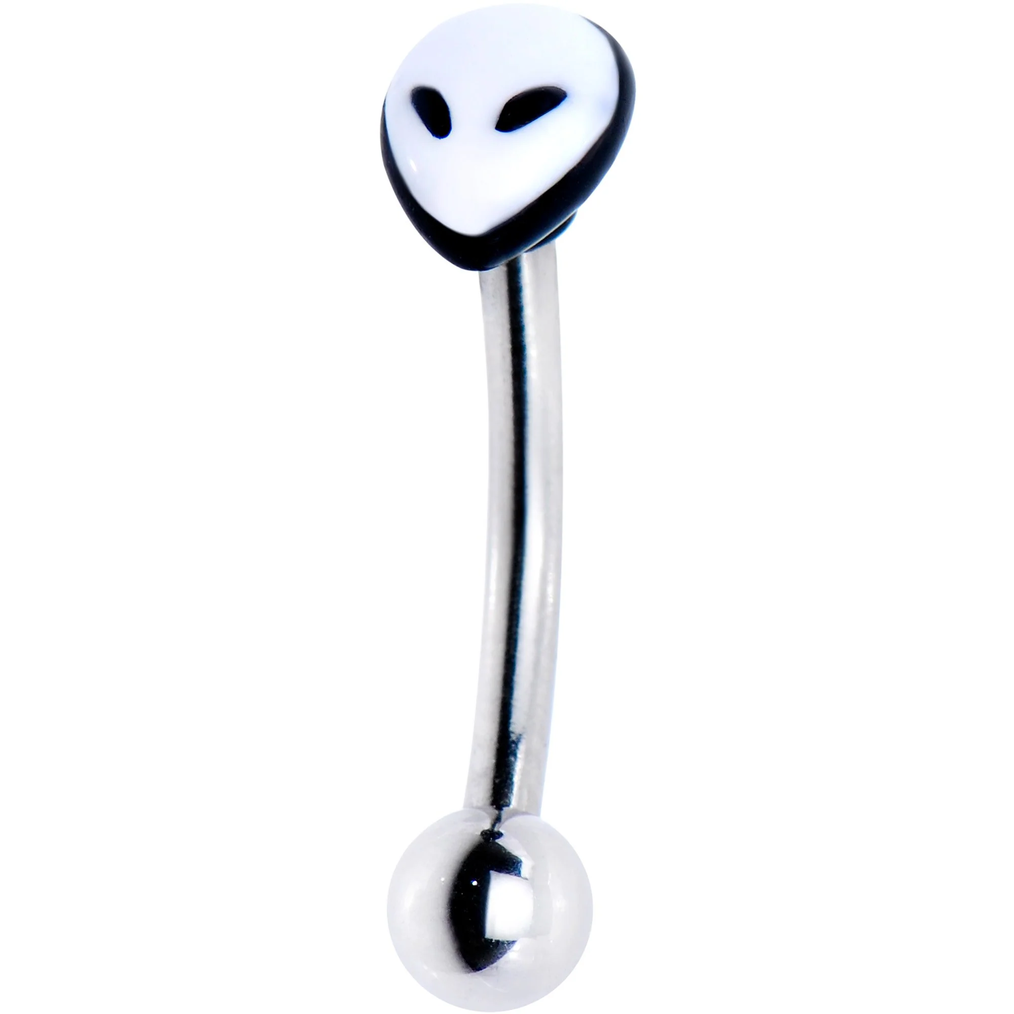 16G 5/16 Gray Alien Curved Eyebrow Ring - Image 2