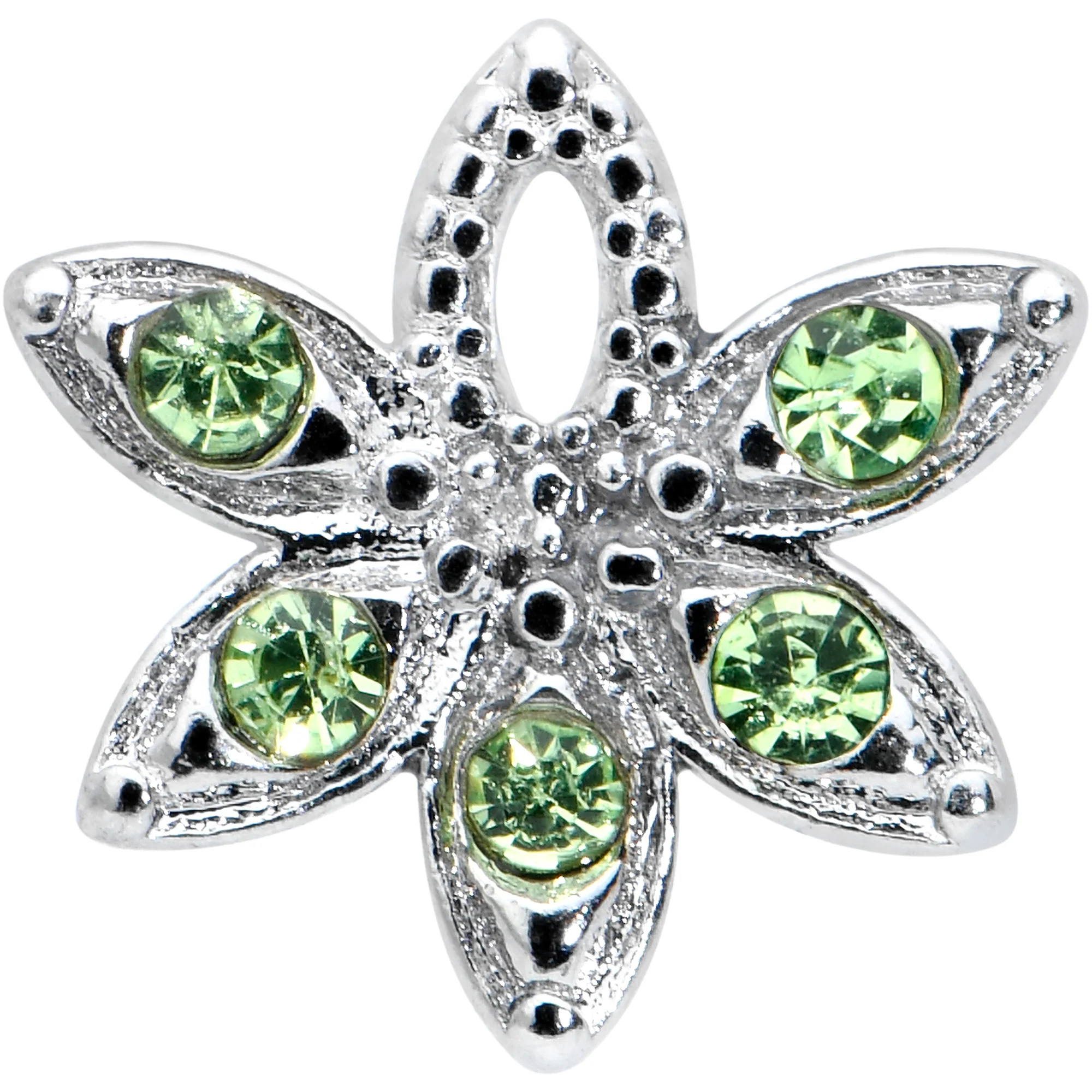 16G 5/16 Green Gem Textured Pot Leaf Labret Monroe Tragus - Image 2