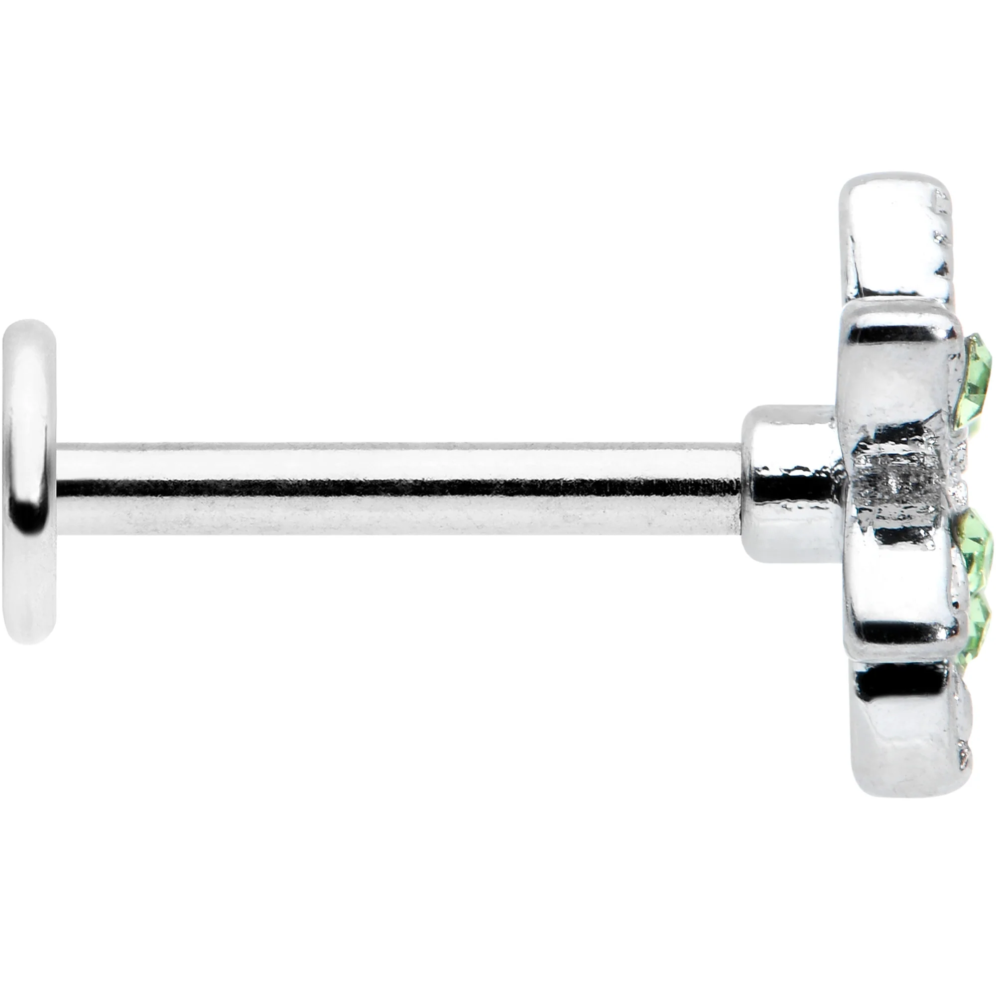 16G 5/16 Green Gem Textured Pot Leaf Labret Monroe Tragus - Image 3