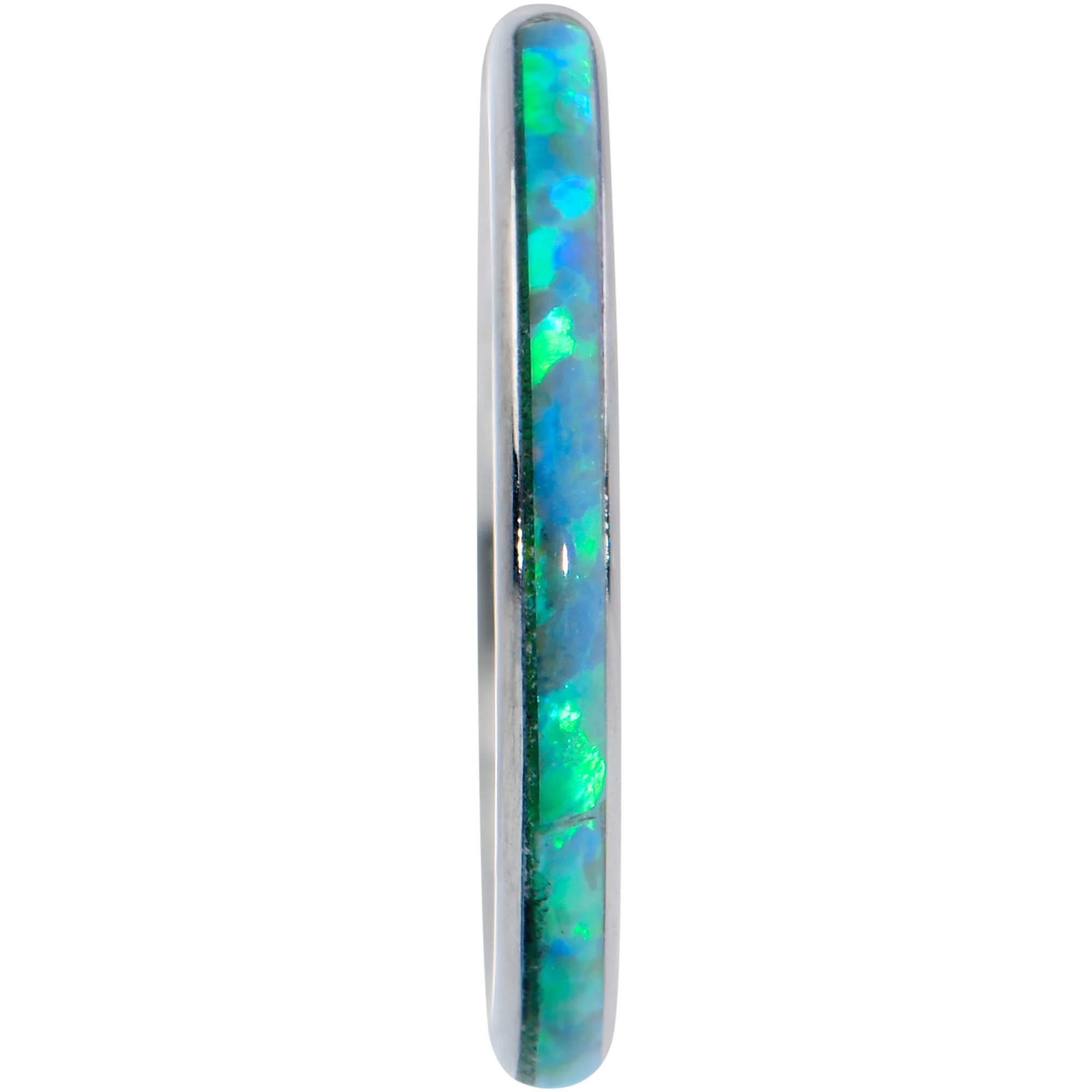 16G 5/16 Green Synthetic Opal Forward Facing Hinged Segment Ring - Image 2