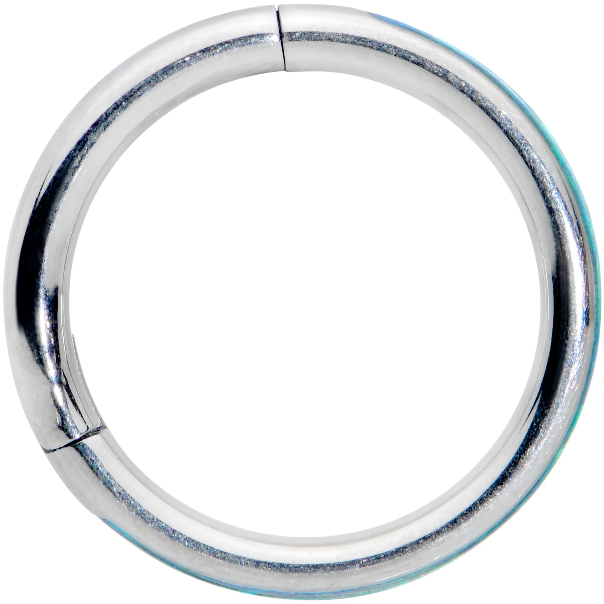 16G 5/16 Green Synthetic Opal Forward Facing Hinged Segment Ring - Image 3