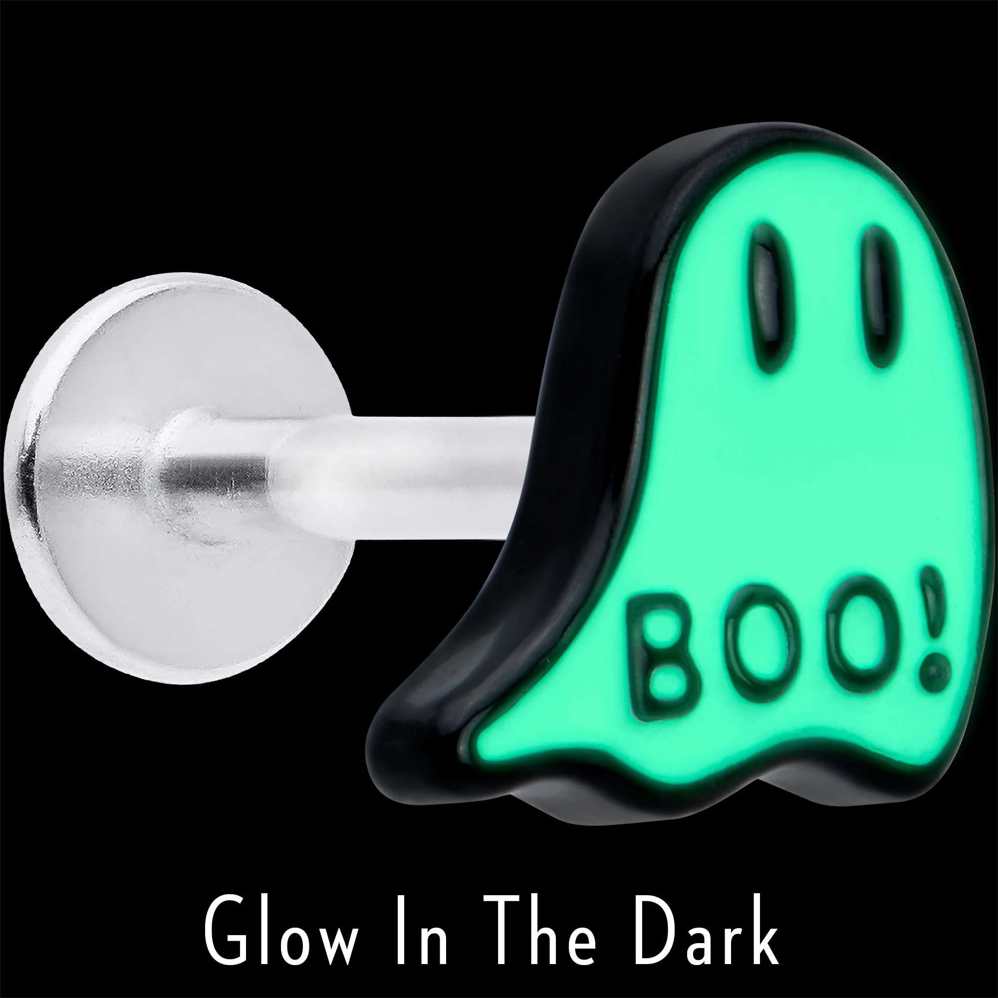 16G 5/16 Halloween Ghost Glow in the Dark Labret Monroe Tragus - Image 4
