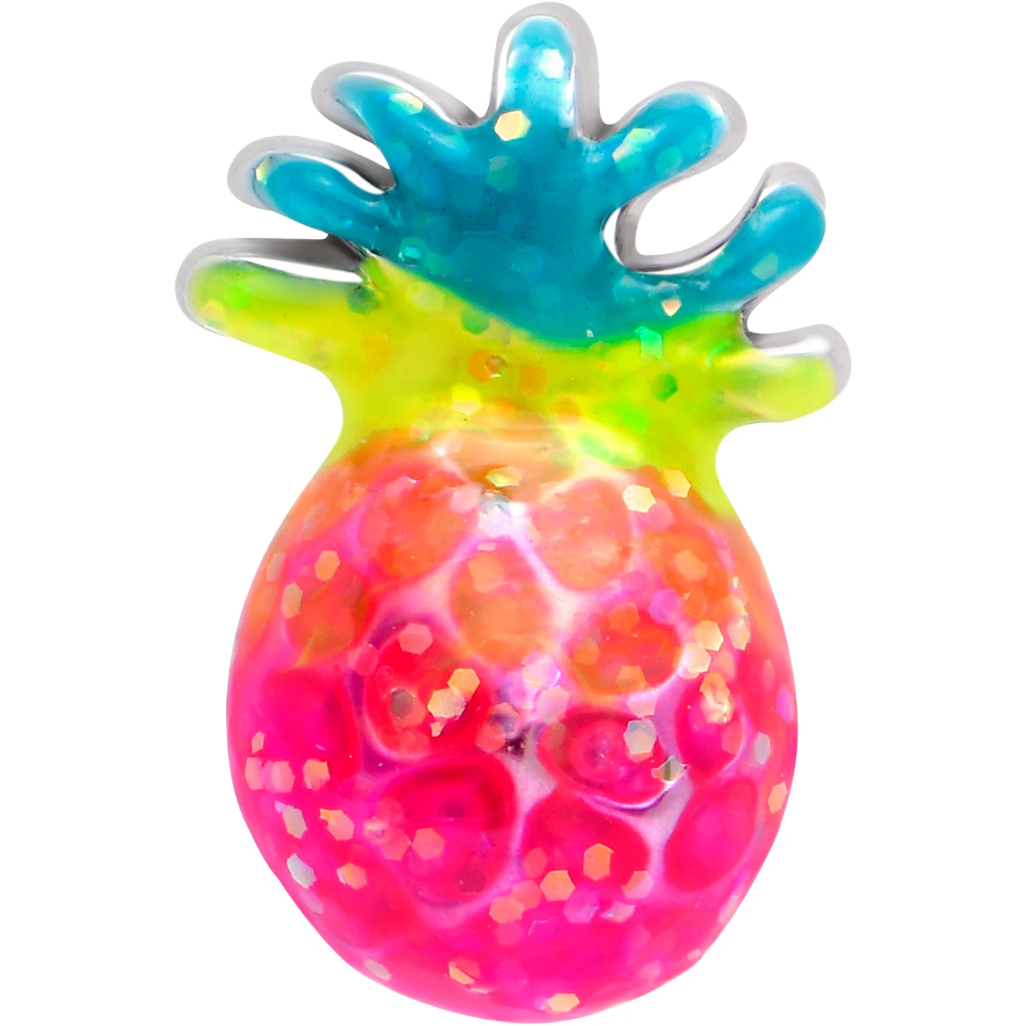 16G 5/16 Hot Tropical Pineapple Labret Monroe Tragus - Image 3