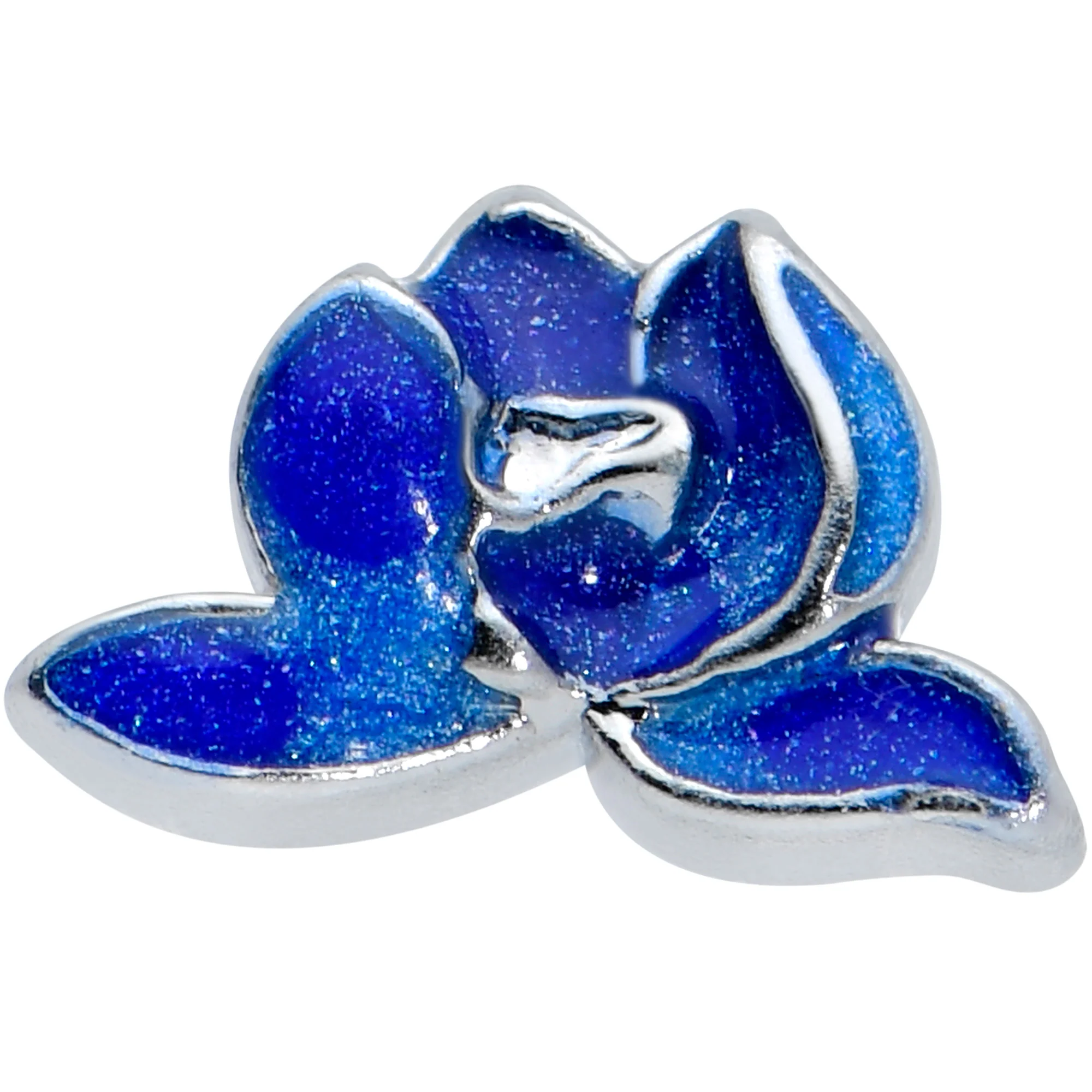 16G 5/16 Lovely Blue Lotus Flower Labret Monroe Tragus - Image 2