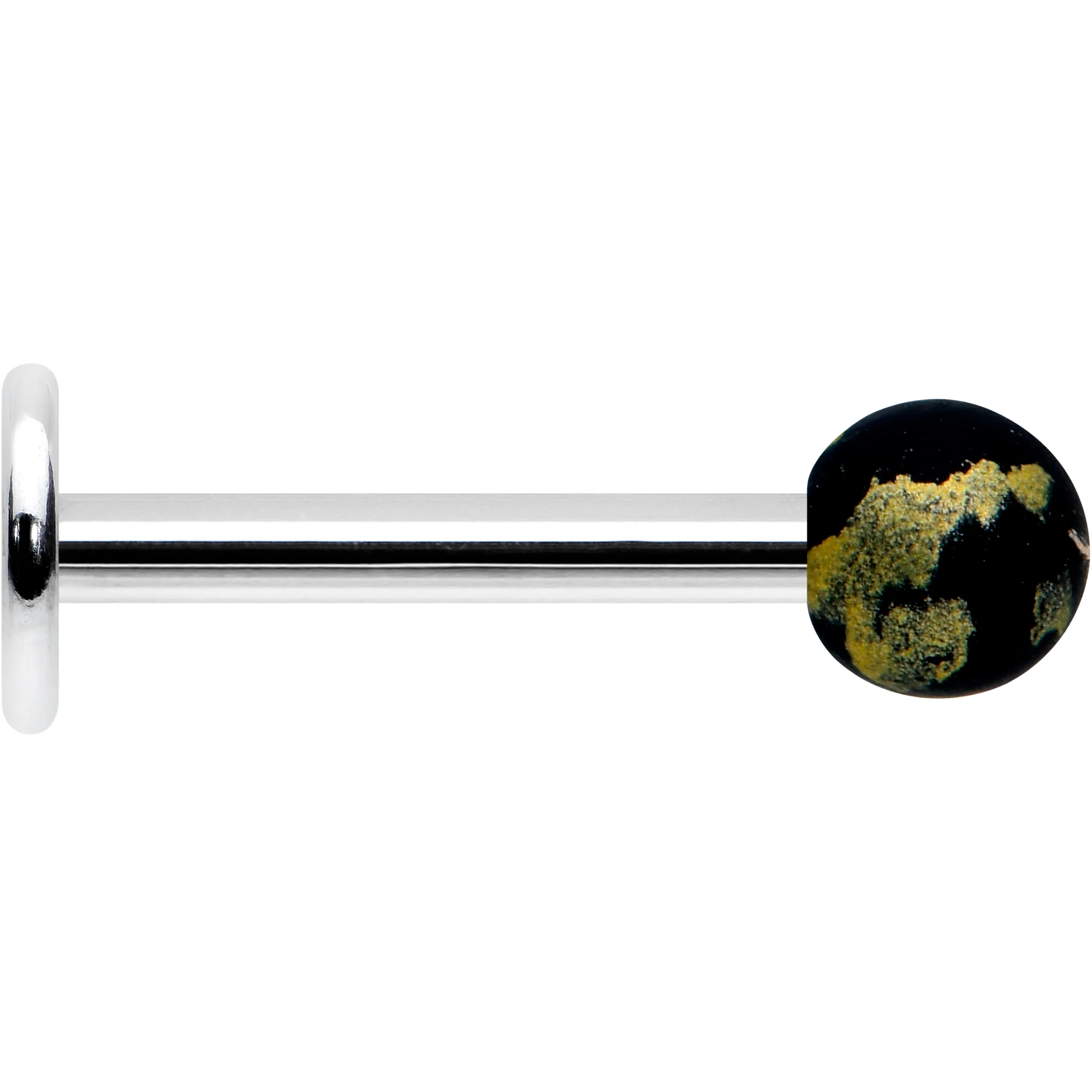 16G 5/16 Matte Black Splatter Pattern Labret Monroe Tragus - Image 2