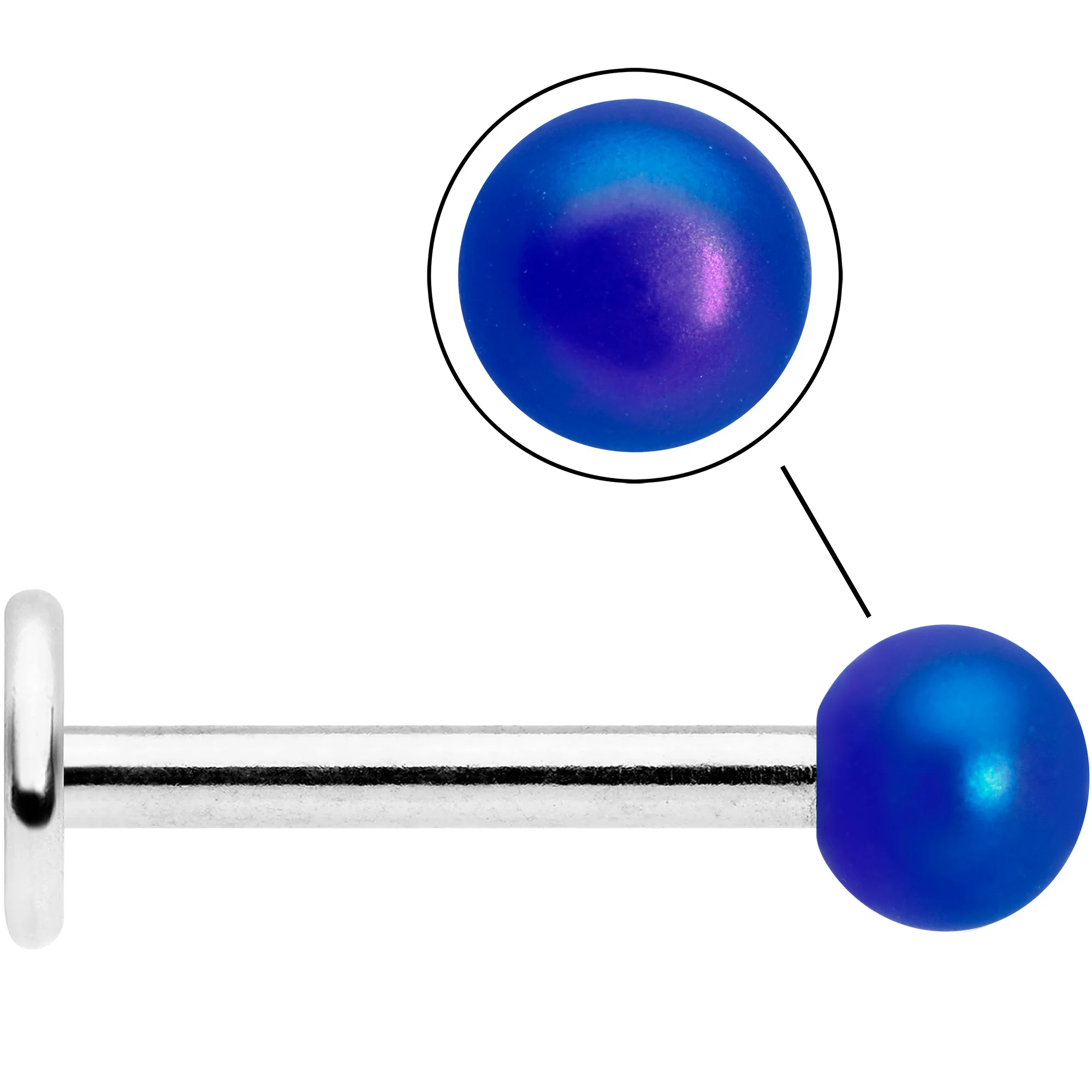 16G 5/16 Matte Blue Aurora Labret Monroe Tragus - Image 5