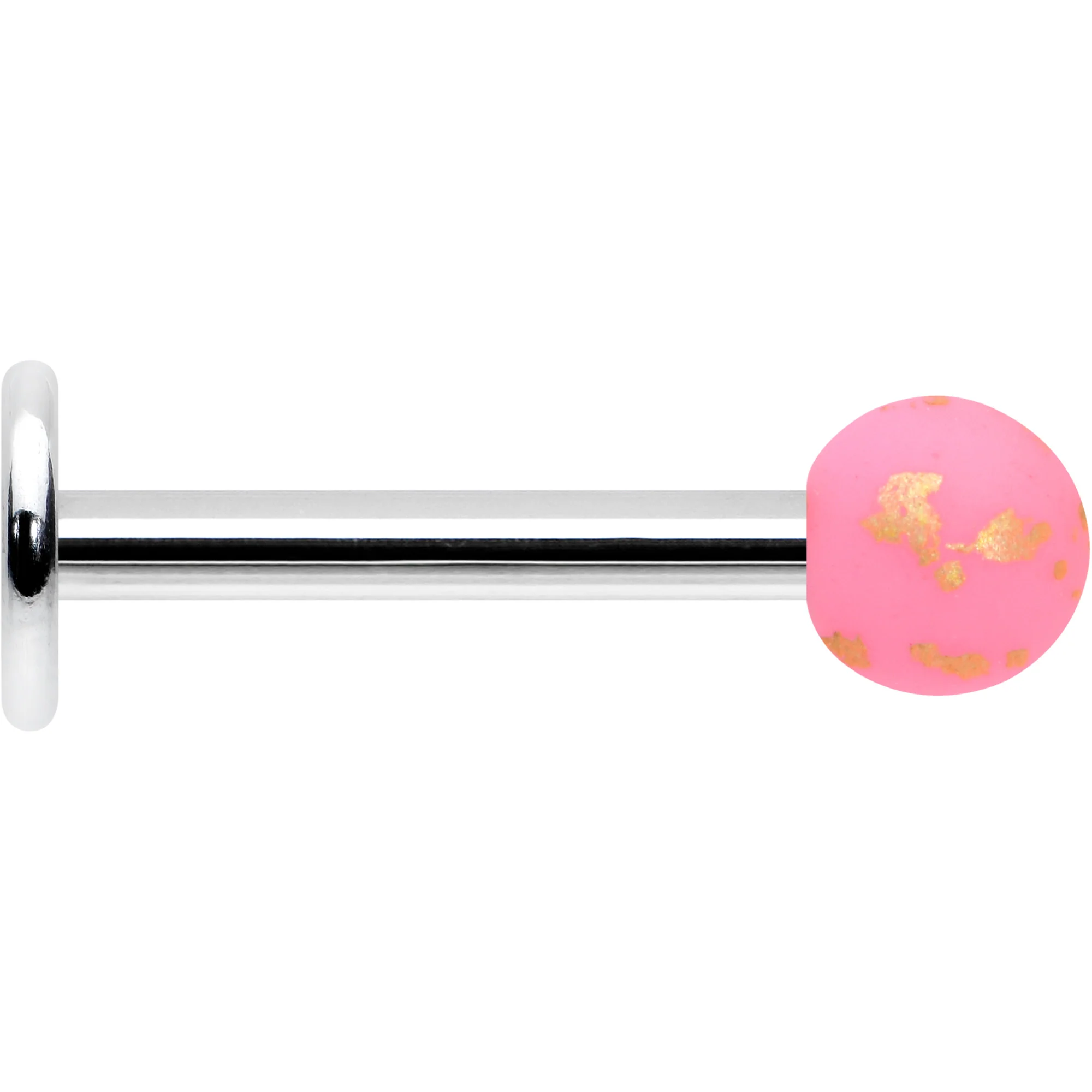 16G 5/16 Matte Pink Splatter Pattern Labret Monroe Tragus - Image 3