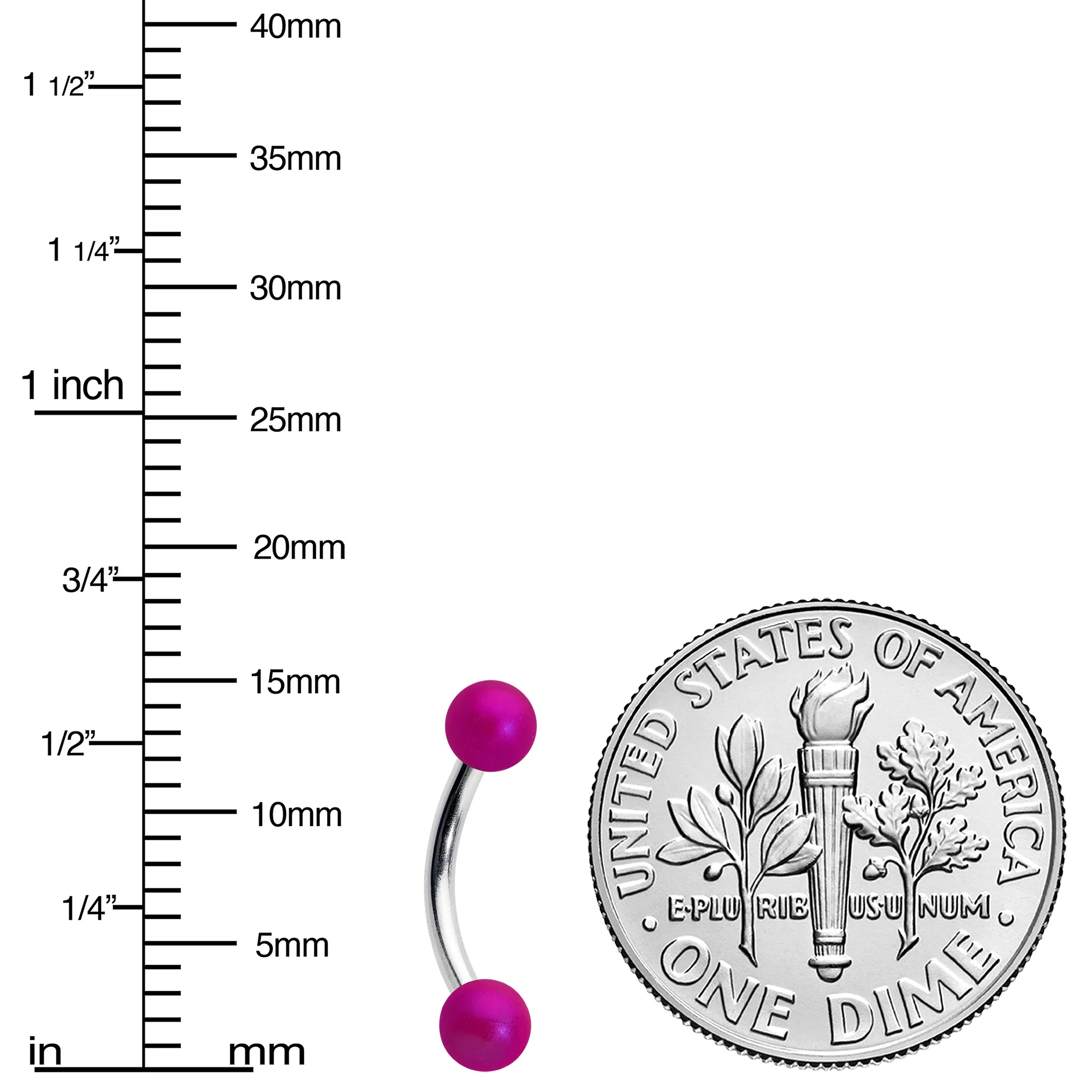16G 5/16 Matte Purple Aurora Curved Eyebrow Ring - Image 3