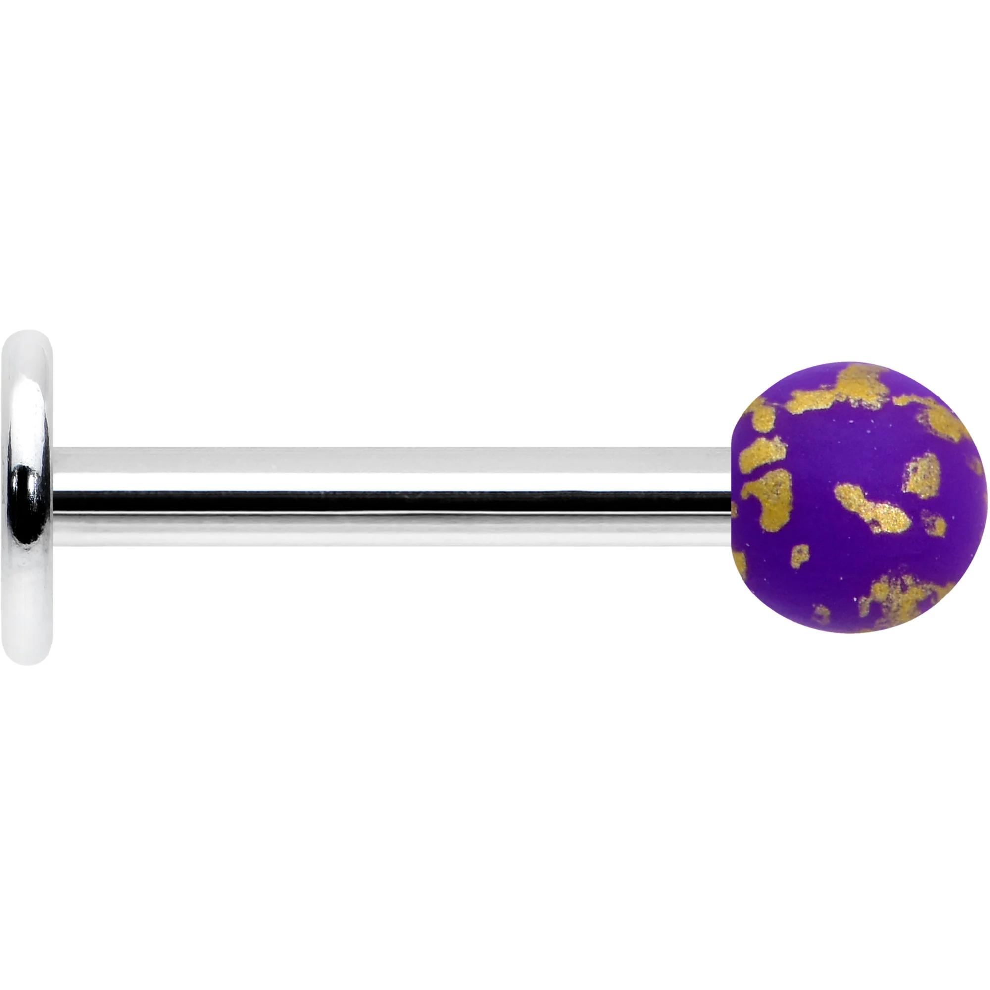 16G 5/16 Matte Purple Splatter Pattern Labret Monroe Tragus - Image 3