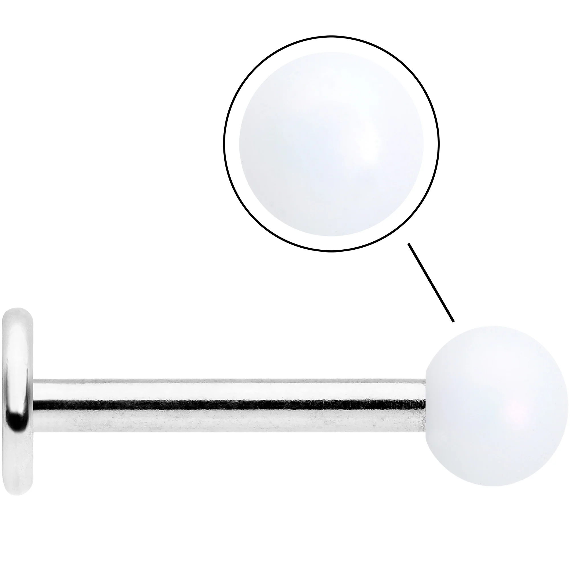 16G 5/16 Matte White Aurora Labret Monroe Tragus - Image 5