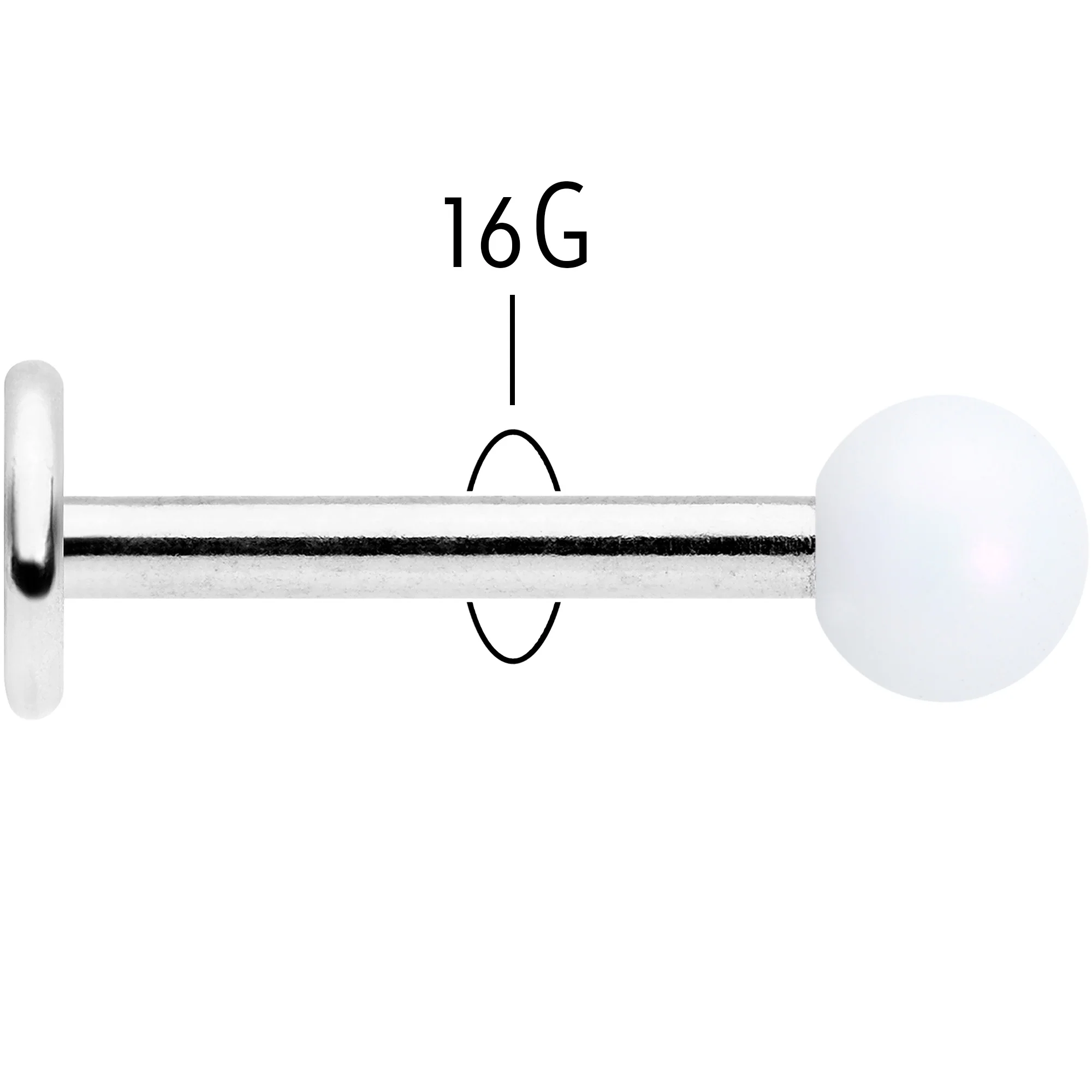 16G 5/16 Matte White Aurora Labret Monroe Tragus - Image 6