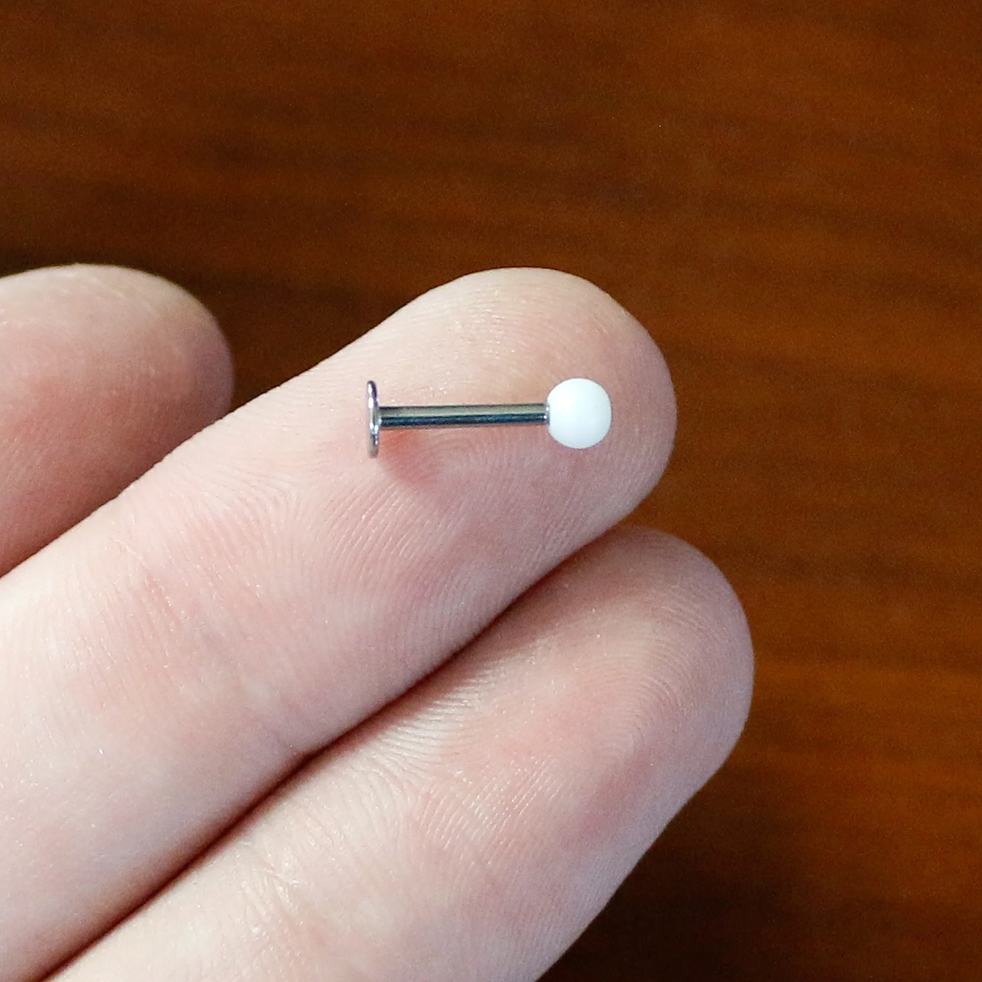 16G 5/16 Matte White Aurora Labret Monroe Tragus - Image 8