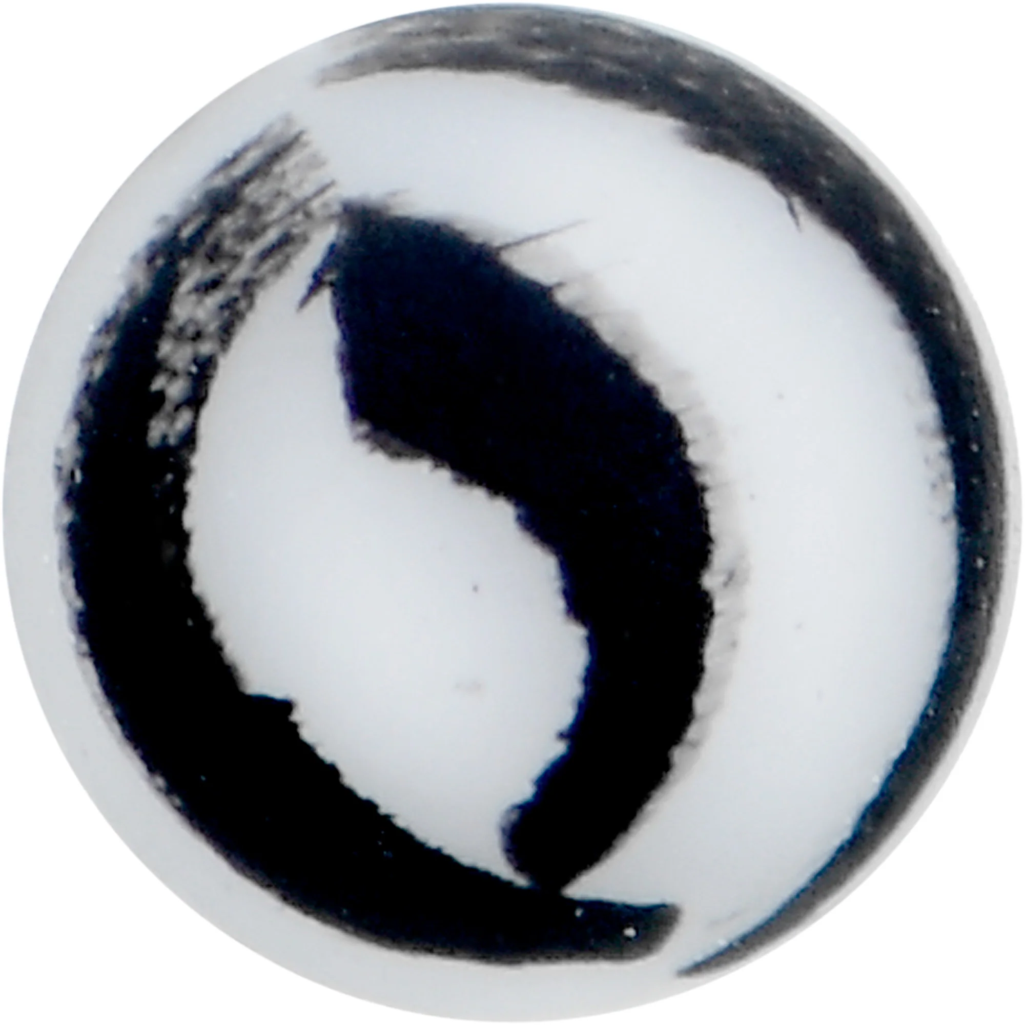 16G 5/16 Matte White Zebra Stripe Labret Monroe Tragus - Image 2