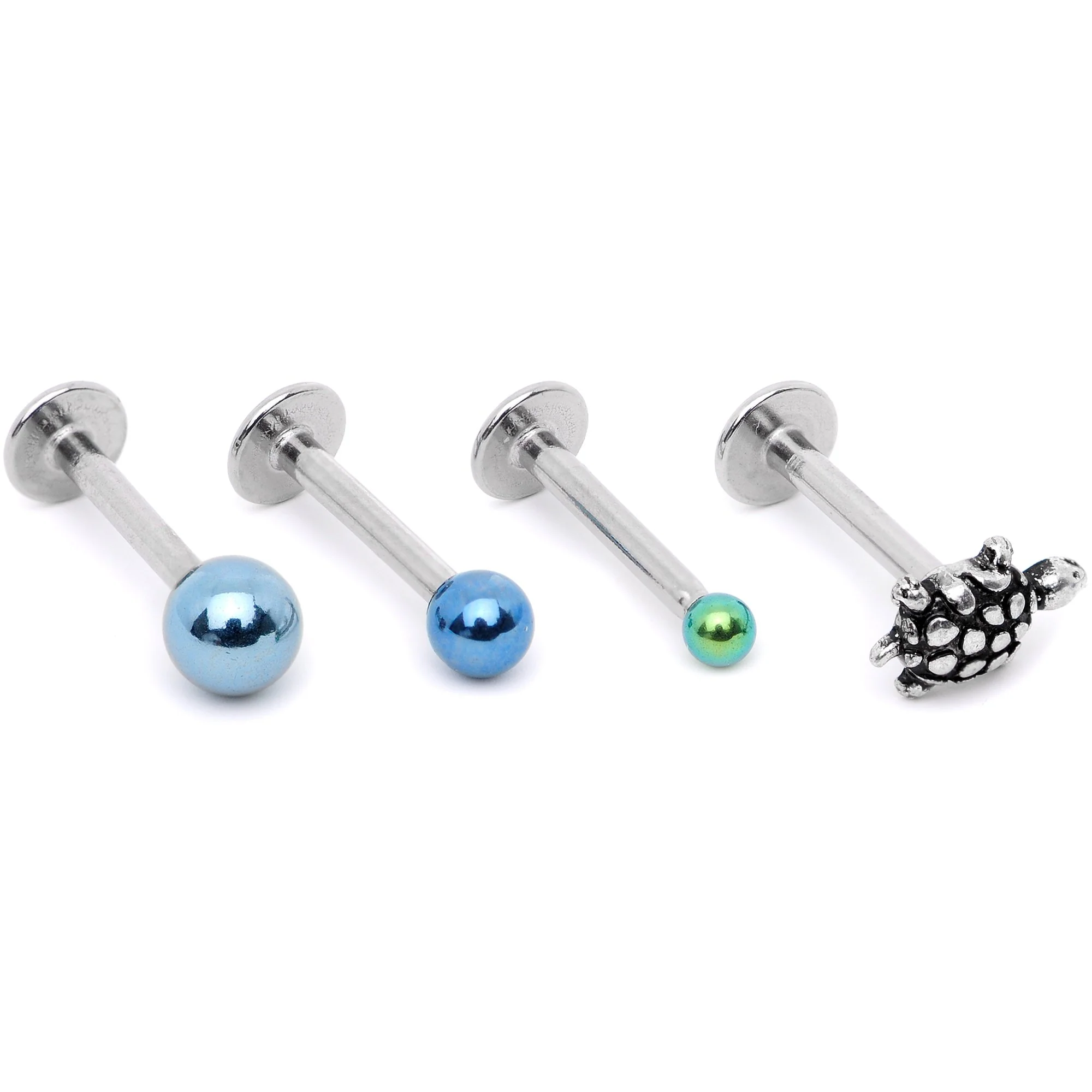 16G 5/16 Multi Tone End Turtle Cartilage Tragus Earring Set - Image 4