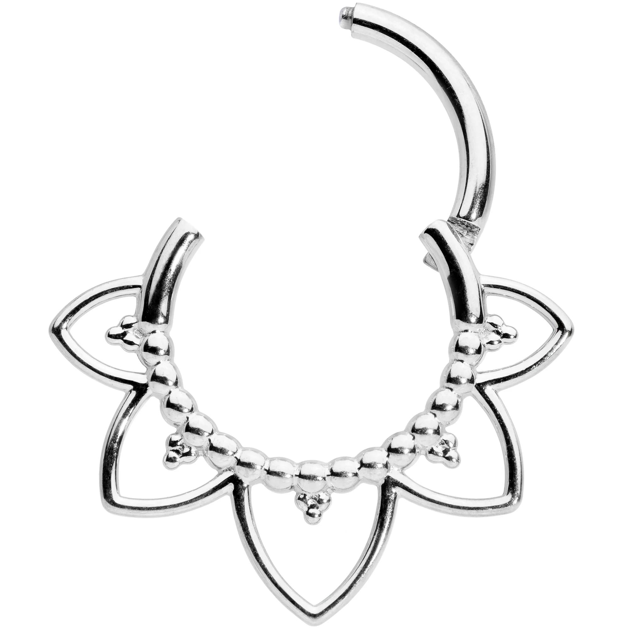 16G 5/16 Open Petal Flower Hinged Segment Ring - Image 2