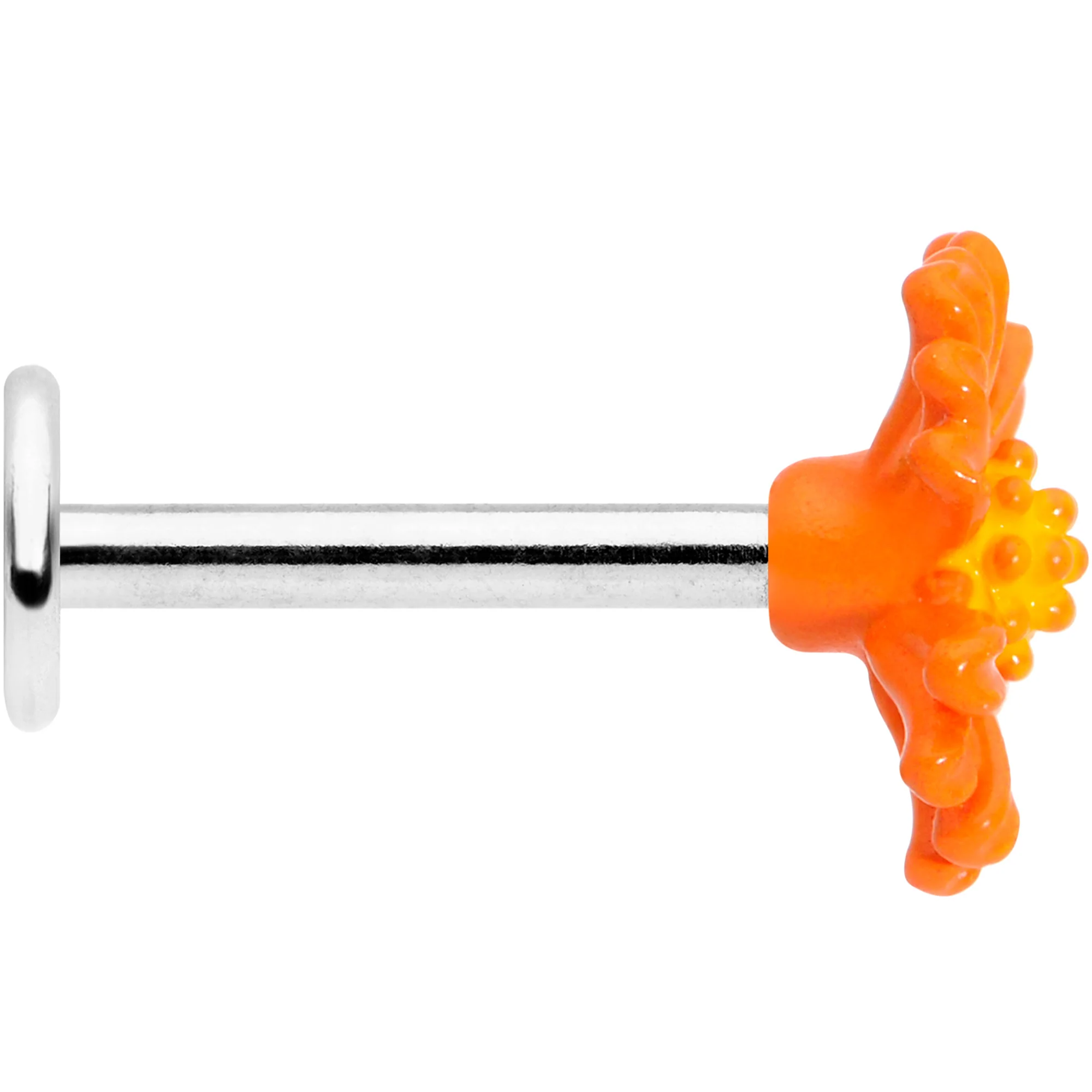 16G 5/16 Orange Daisy Flower Labret Monroe Tragus - Image 4