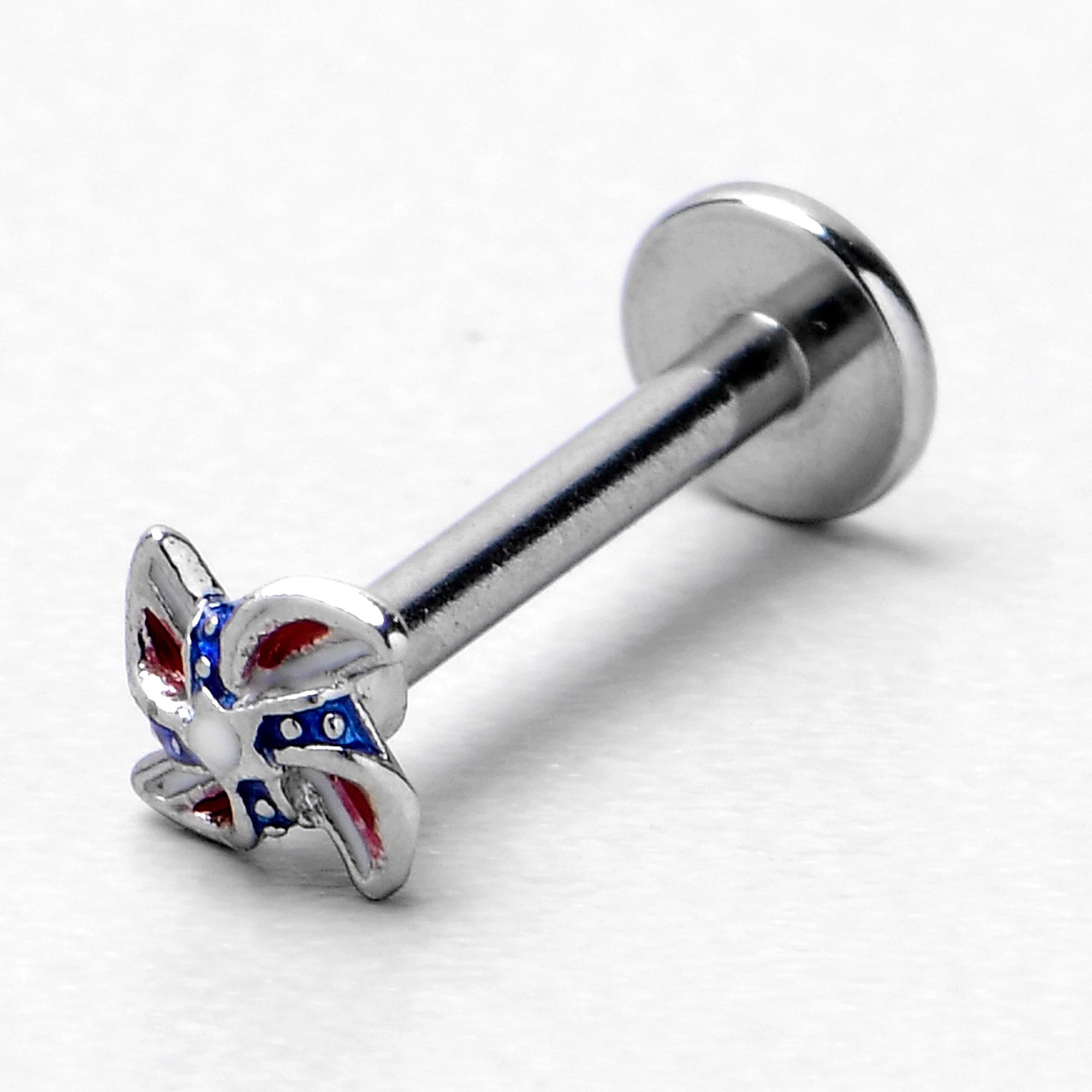16G 5/16 Patriotic Pinwheel Labret Monroe Tragus - Image 7