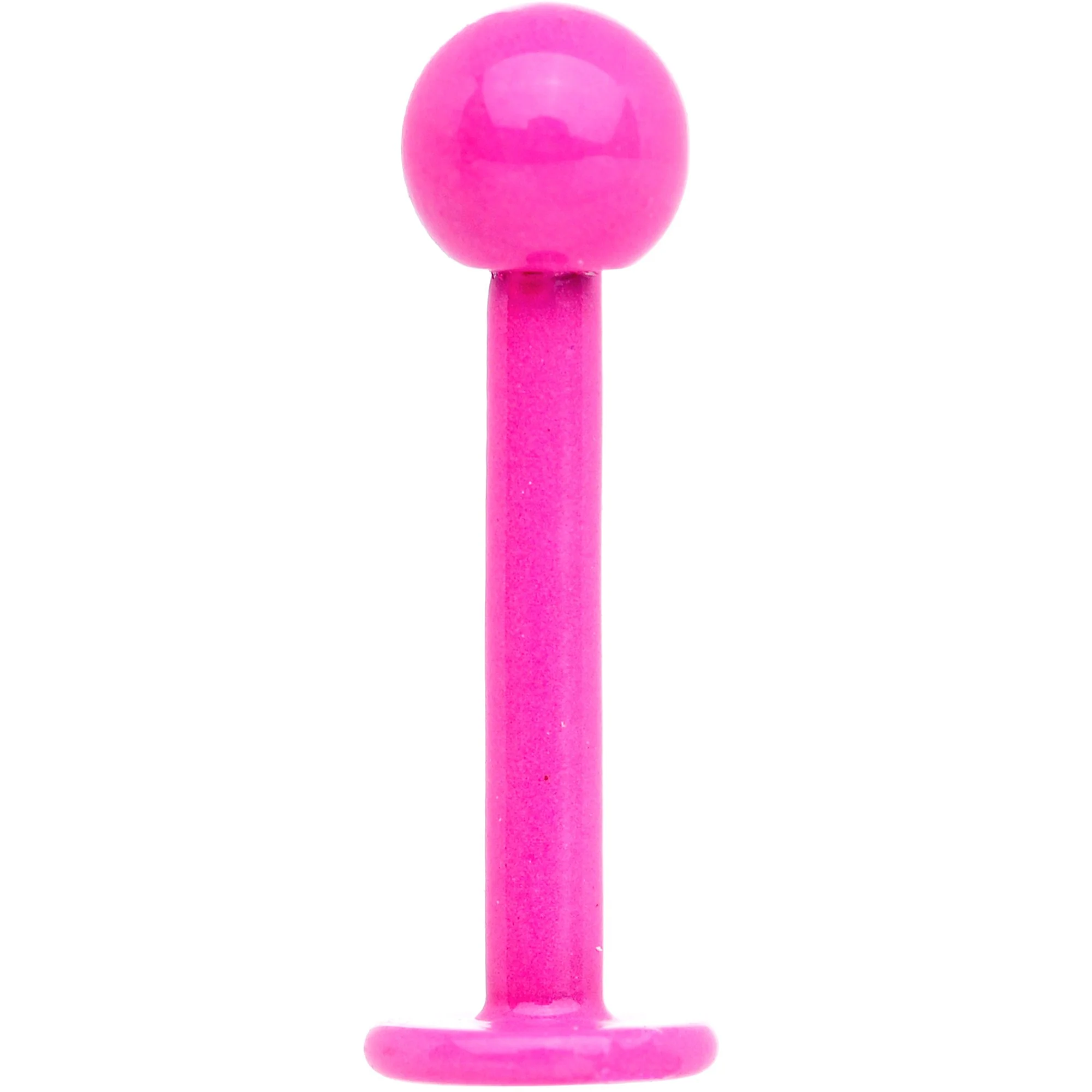16G 5/16 Pink Acrylic Over Steel Labret Monroe Tragus - Image 2