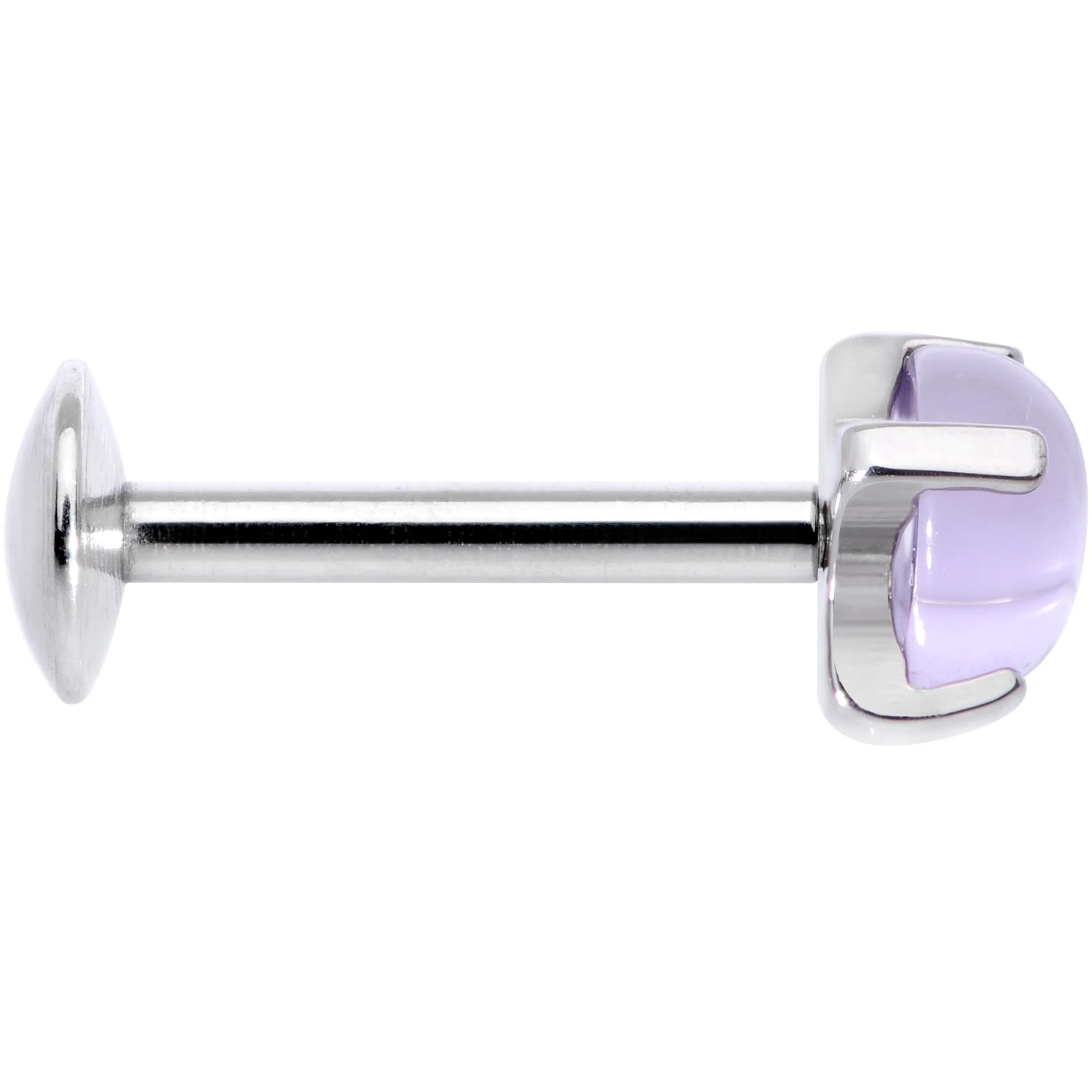 16G 5/16 Pink Amethyst Internally Threaded Labret Monroe Tragus - Image 3