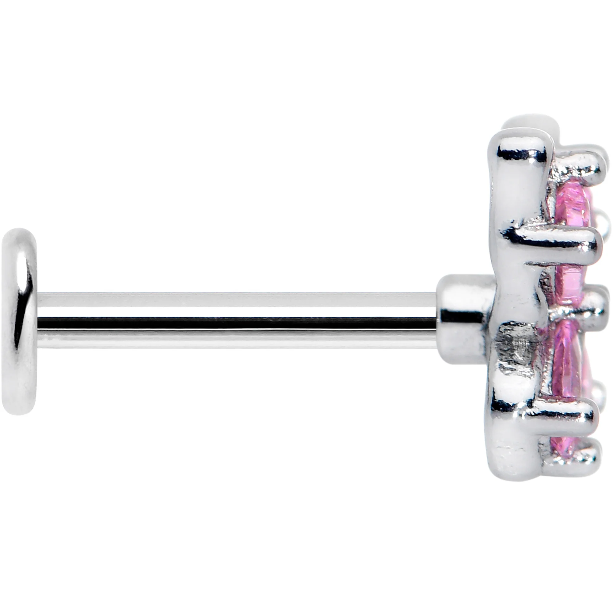 16G 5/16 Pink Gem Baroque Butterfly Internally Threaded Labret - Image 3