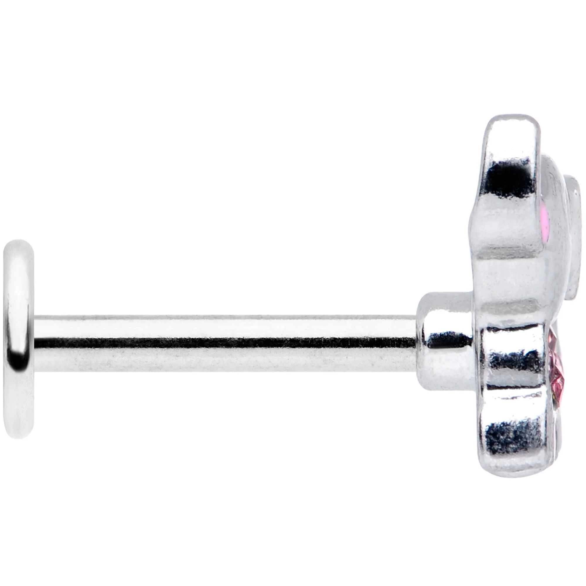 16G 5/16 Pink Gem Lucky Elephant Labret Monroe Tragus - Image 3