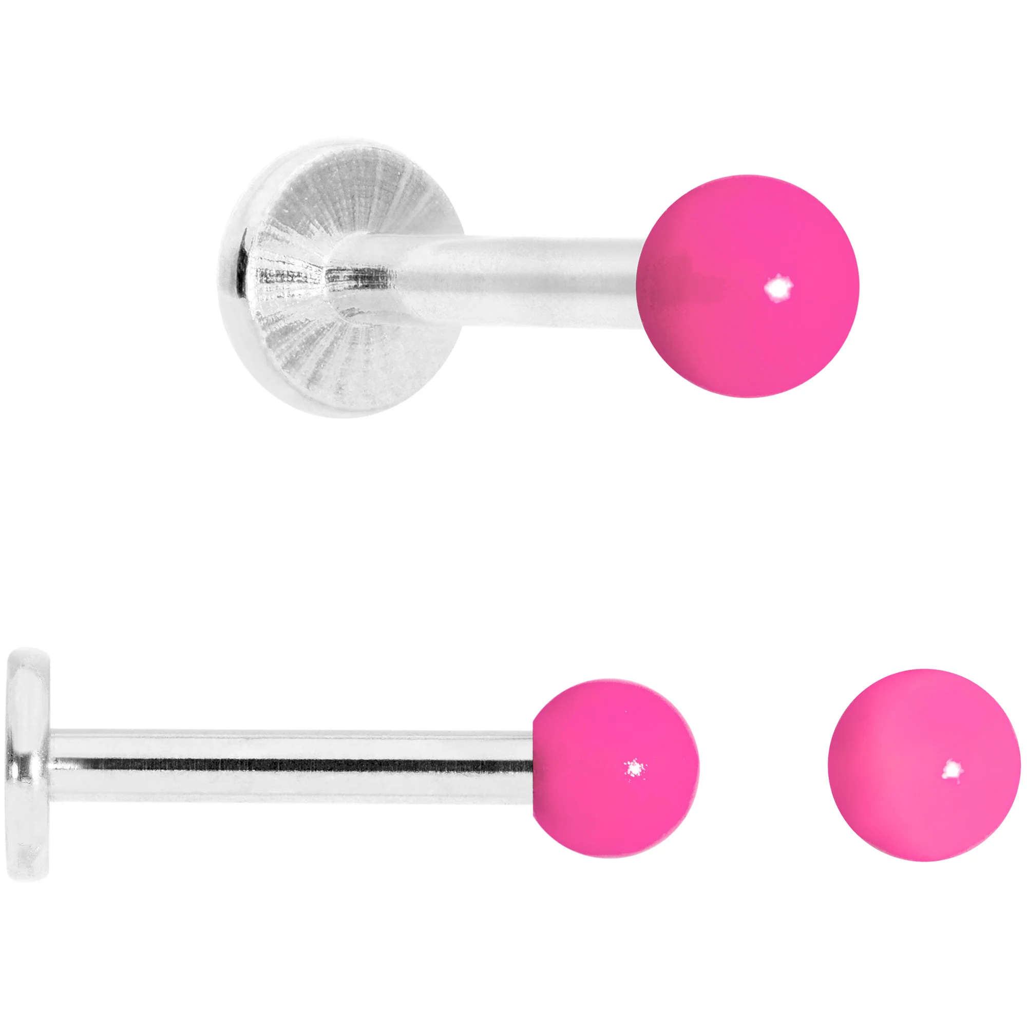 16G 5/16 Pink Glow Star Heart Labret Set of 3 - Image 5