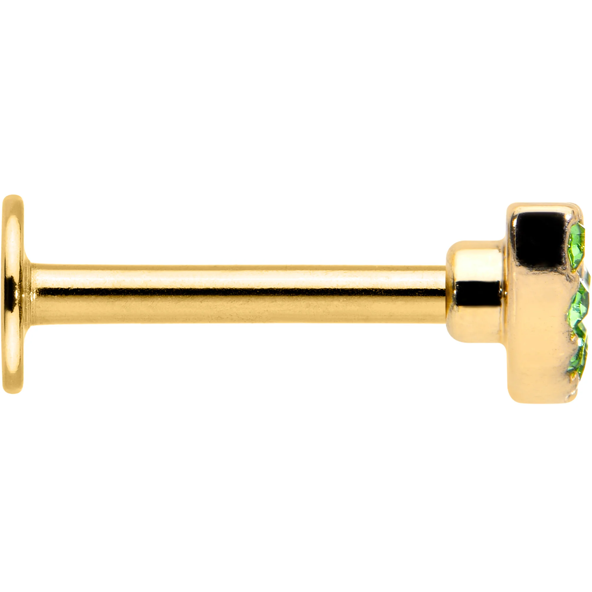 16G 5/16 Pink Green Gem Gold Tone Watermelon Labret Monroe Tragus - Image 3